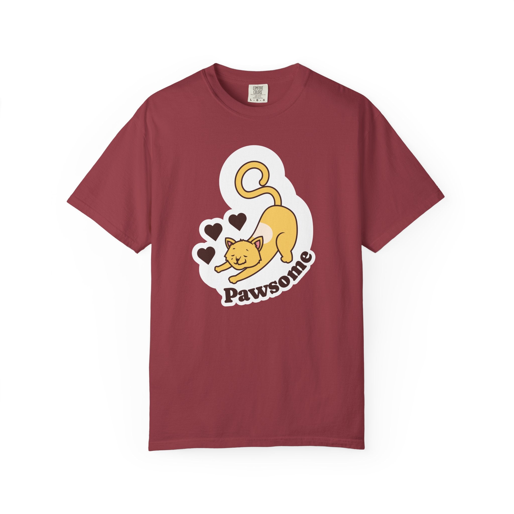 Pawsome Cat T-Shirt — Cute Stretching Kitty Graphic Tee