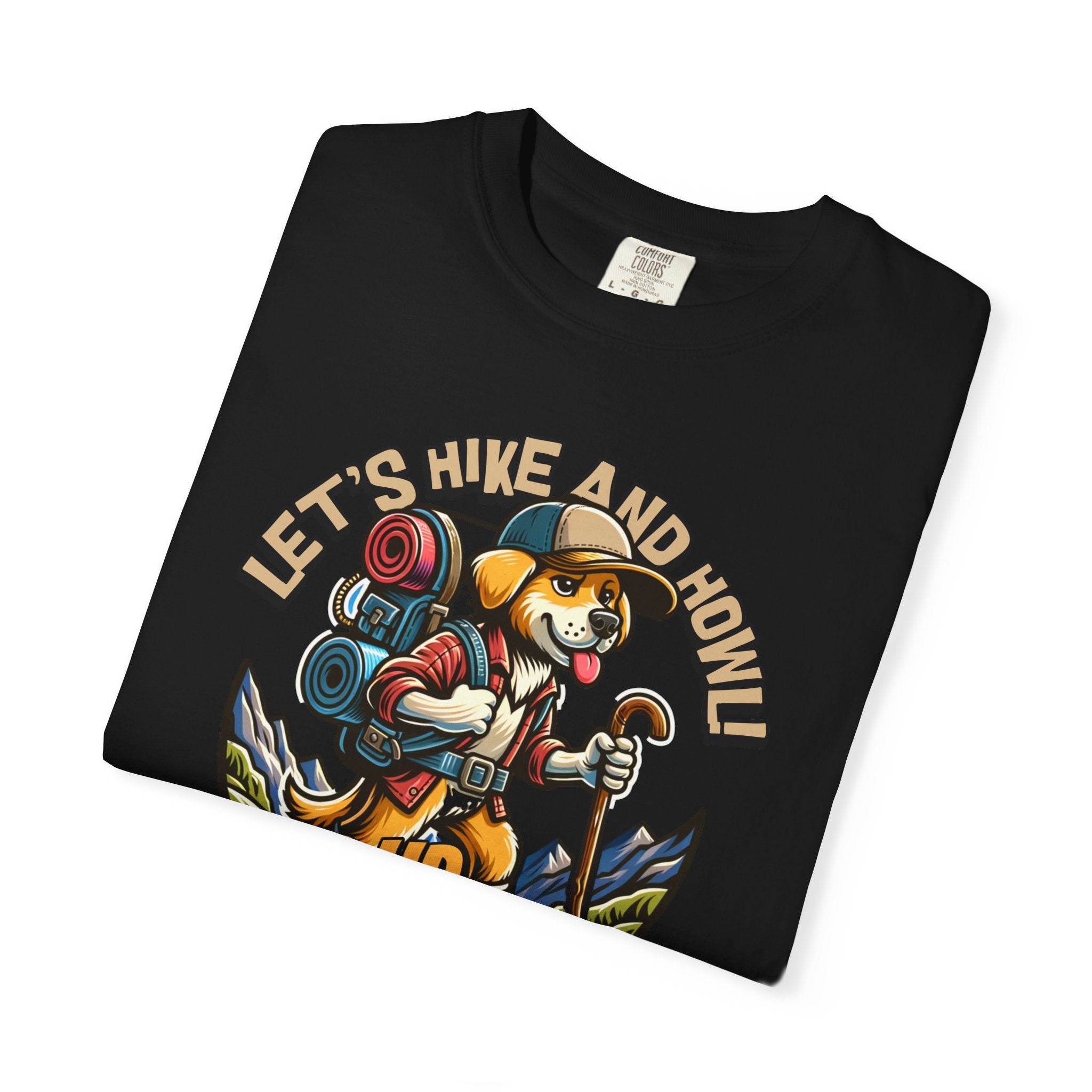 Hiking Dog T-Shirt — "Tails Up, Paws Out" Adventure Tee