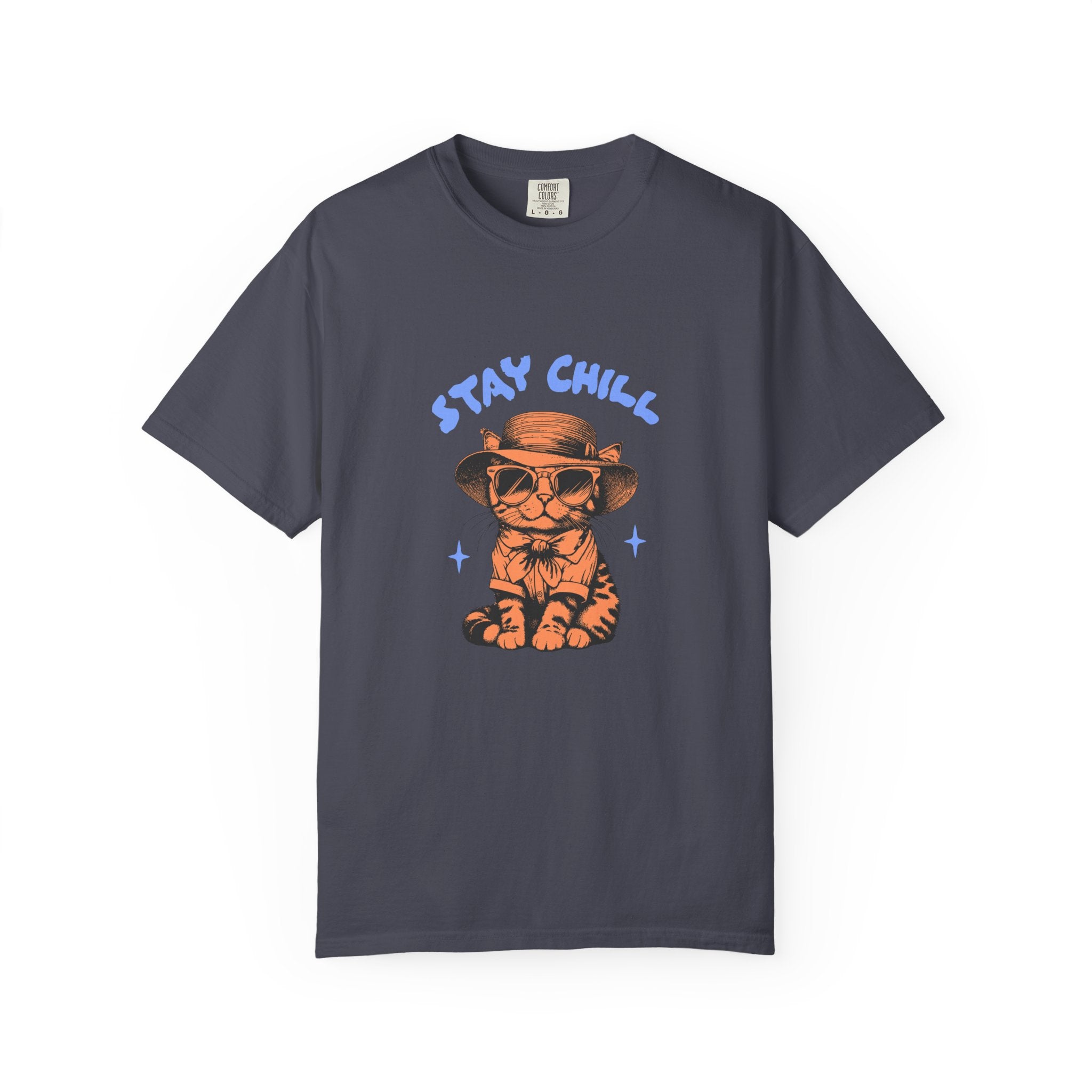 Stay Chill Cat T-shirt — Relaxed Vintage Cat Graphic Tee