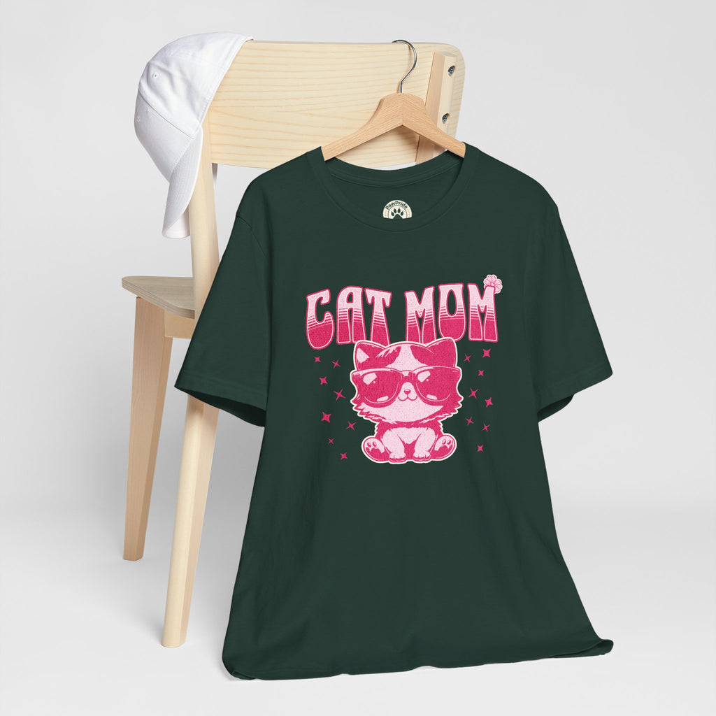 Cat Mom T-Shirt — Pink Cute Cat Graphic Tee