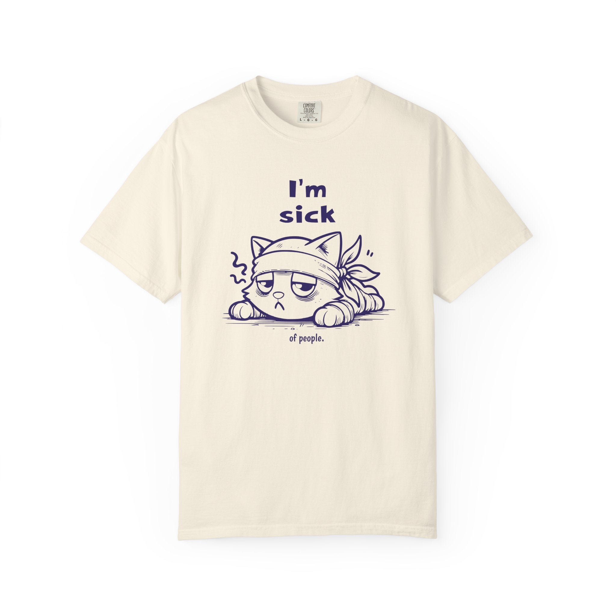 T-Shirt — “I’m Sick of People” Cute Grumpy Cat Graphic Tee