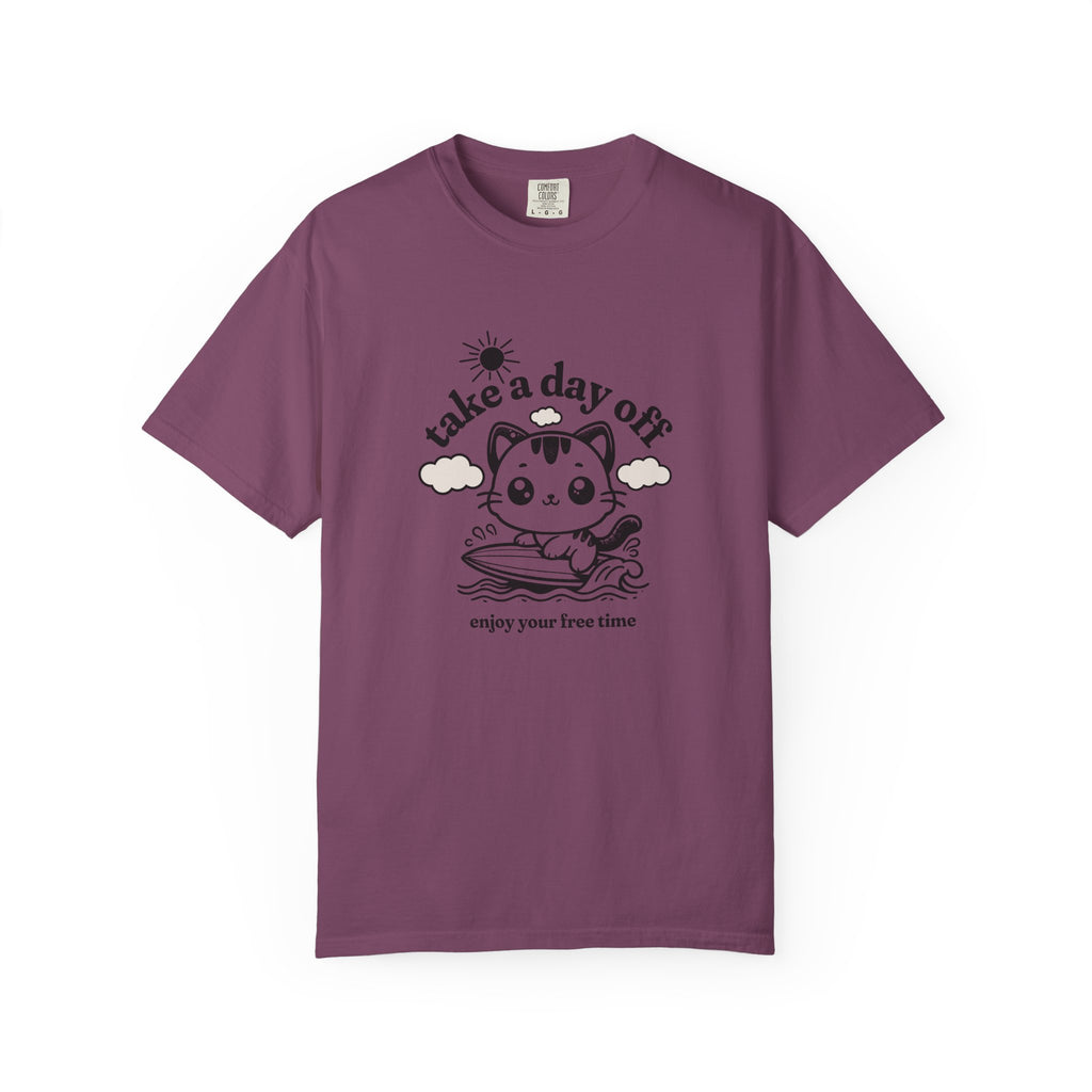 Take a Day Off Cat T-Shirt — Relaxing Kawaii Graphic Tee