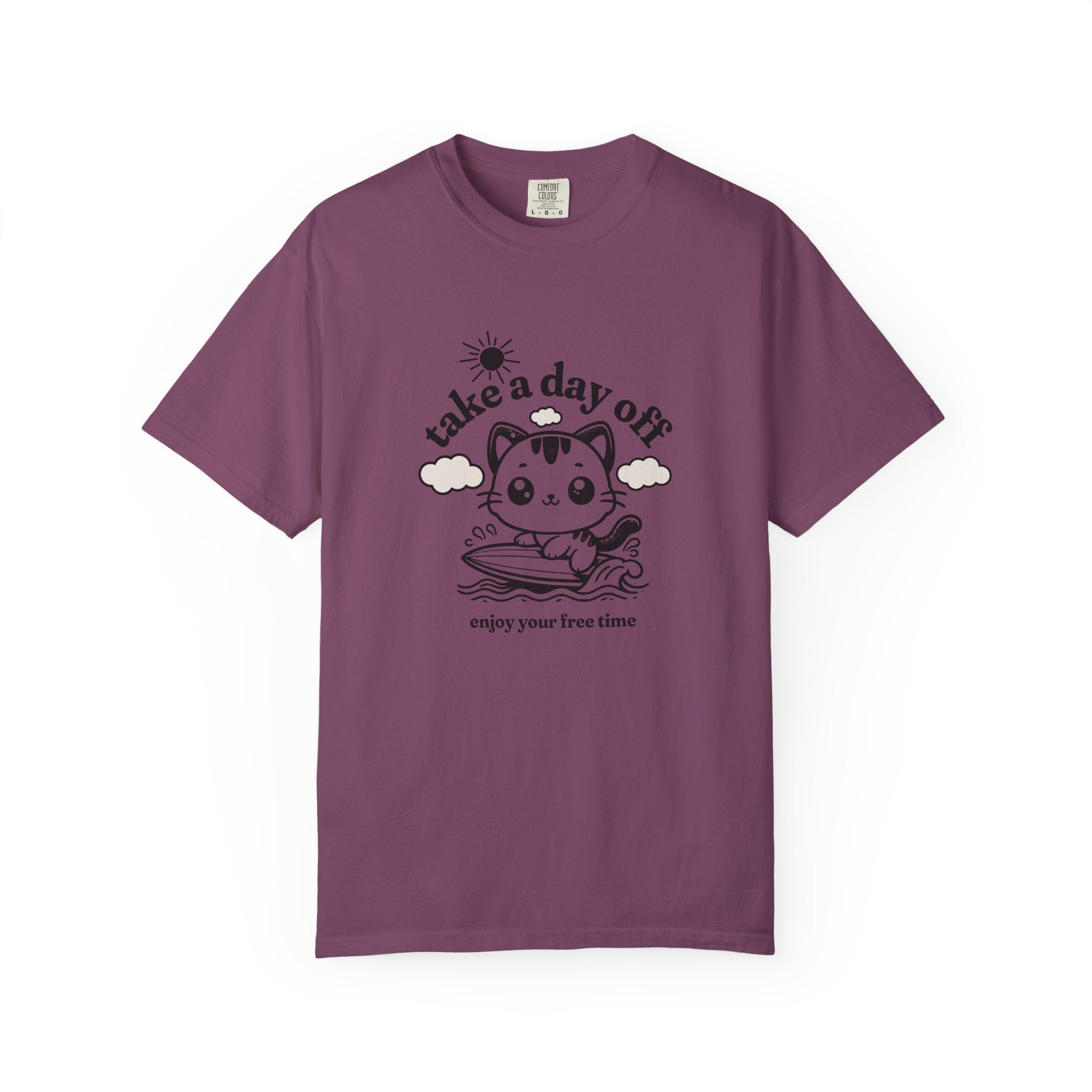 Take a Day Off Cat T-Shirt — Relaxing Kawaii Graphic Tee