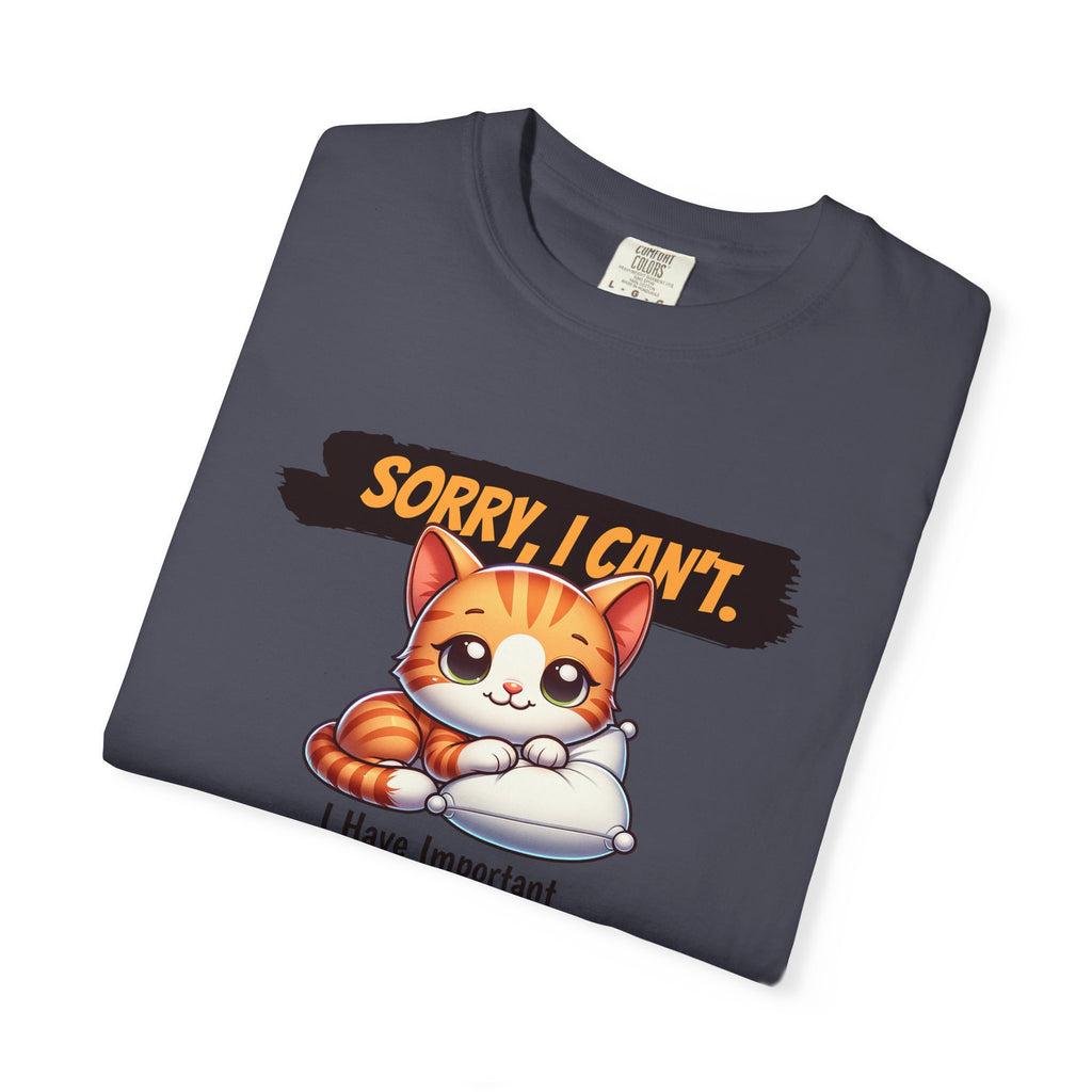 Cat Naps Scheduled T-Shirt — "Sorry, I Can't" Cute Cat Nap Graphic Tee