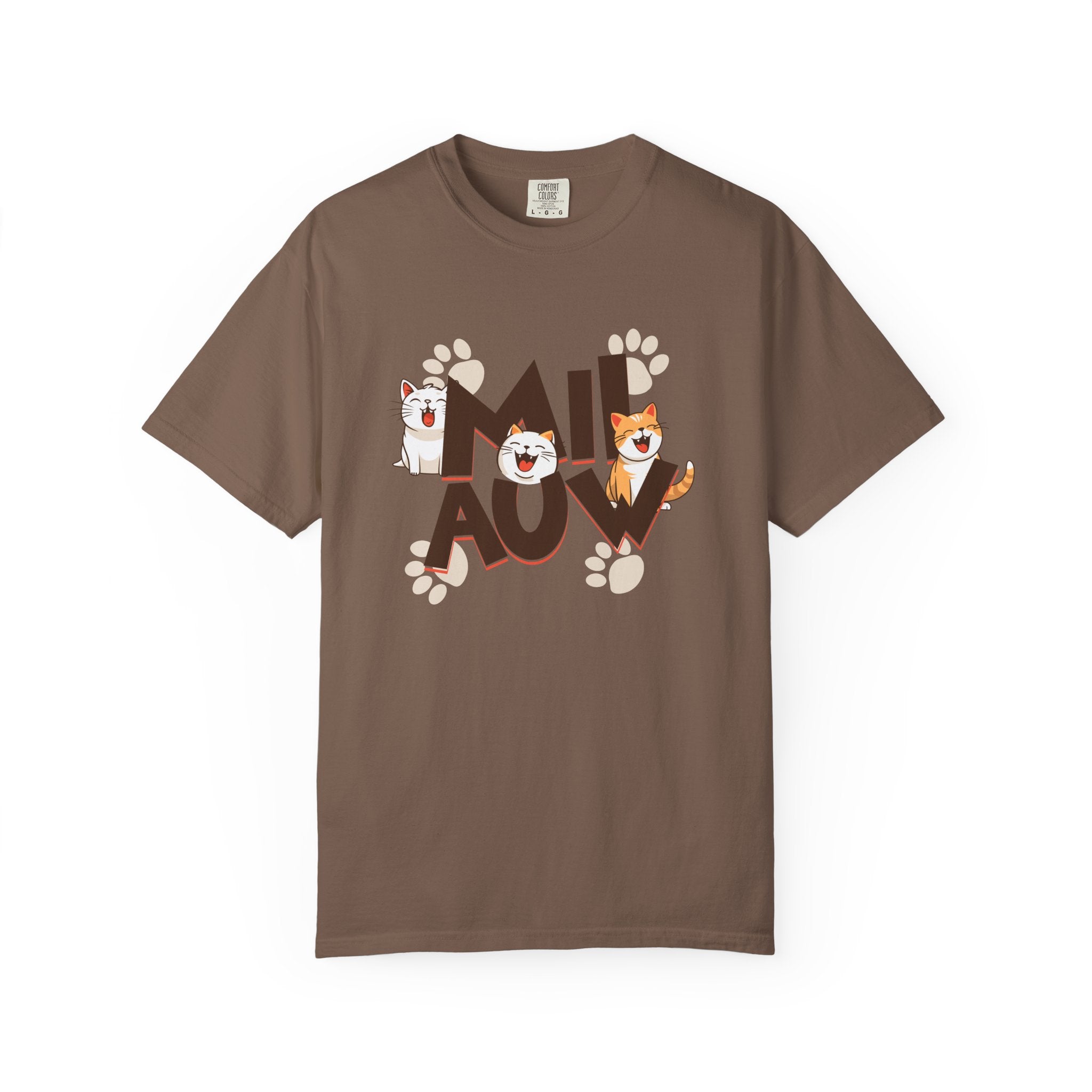Cat Paw 'MIAOU' Graphic T-Shirt — Cute Cat Lover Tee
