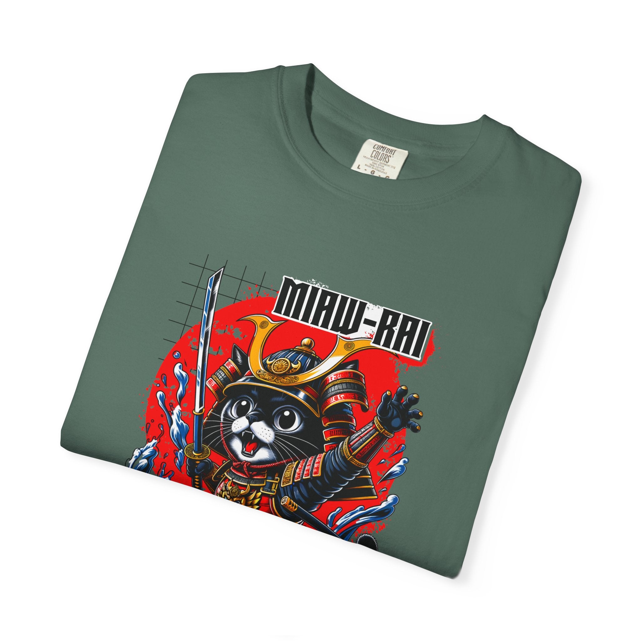 Samurai Cat T-Shirt — 'Neko-Ronin' Retro Japanese Warrior Graphic Tee