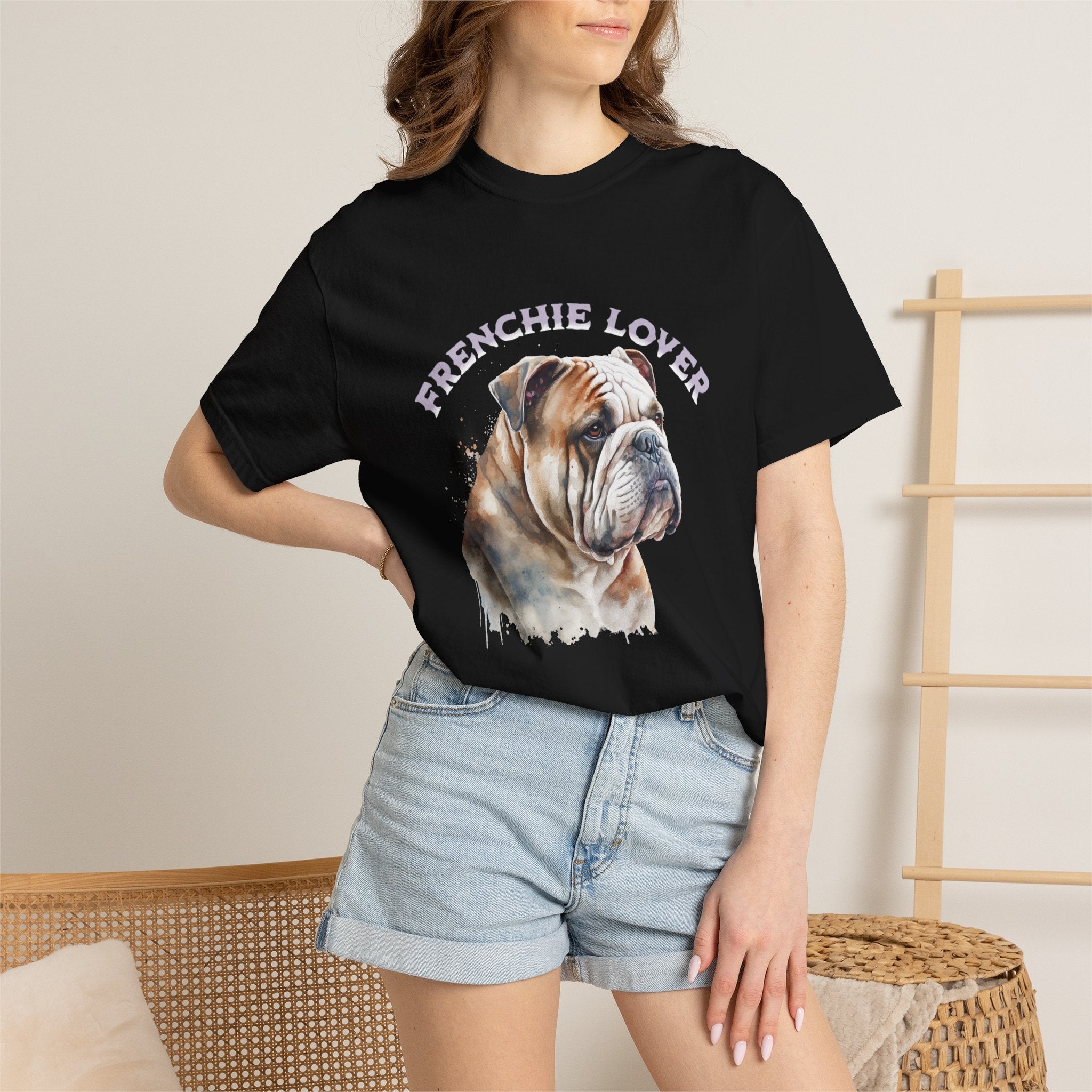 Frenchie Lover T-Shirt — Watercolor English Bulldog Tee