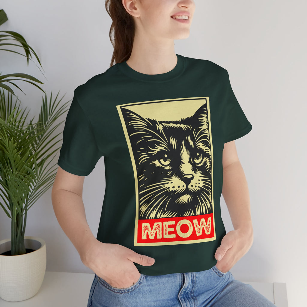 Meow Cat Portrait Tee — Graphic Cat Shirt
