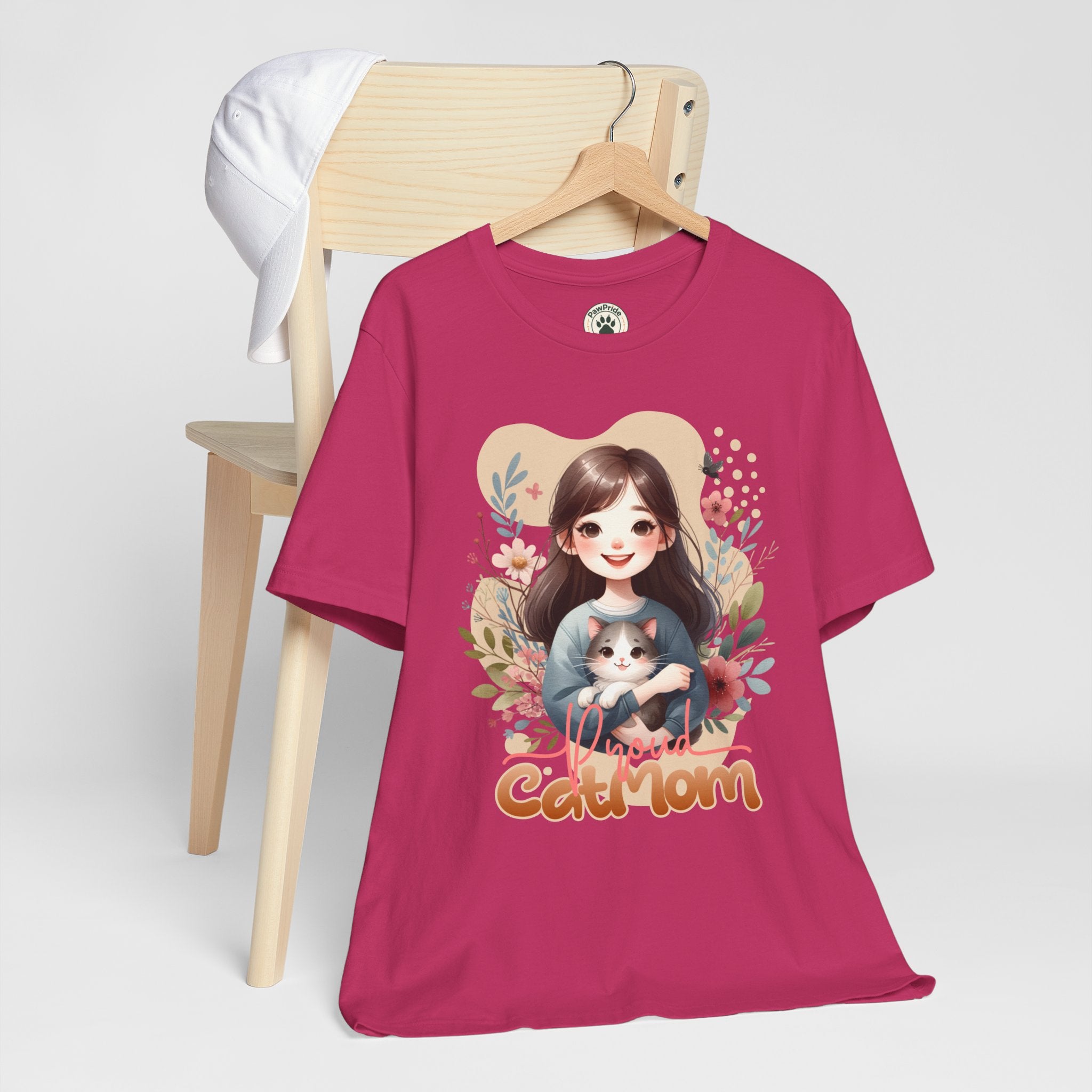 Cat Mom T-Shirt — Cute Floral Illustration Tee for Women Cat Lovers