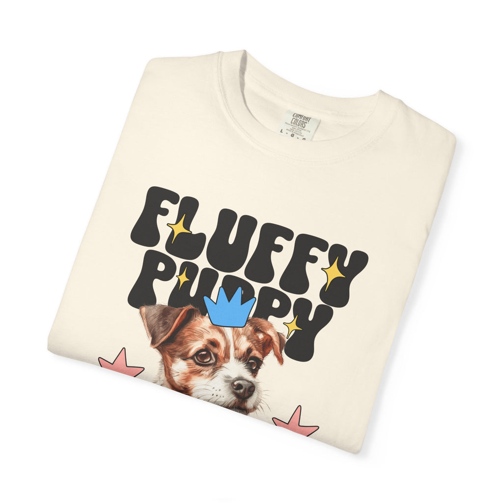 Fluffy Puppy Graphic T-Shirt — Cute Dog Portrait Tee