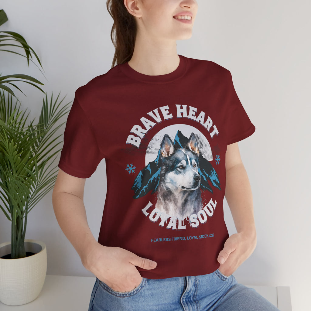 Husky T-Shirt "Brave Heart Loyal Soul" – Wildlife Mountain Graphic Tee