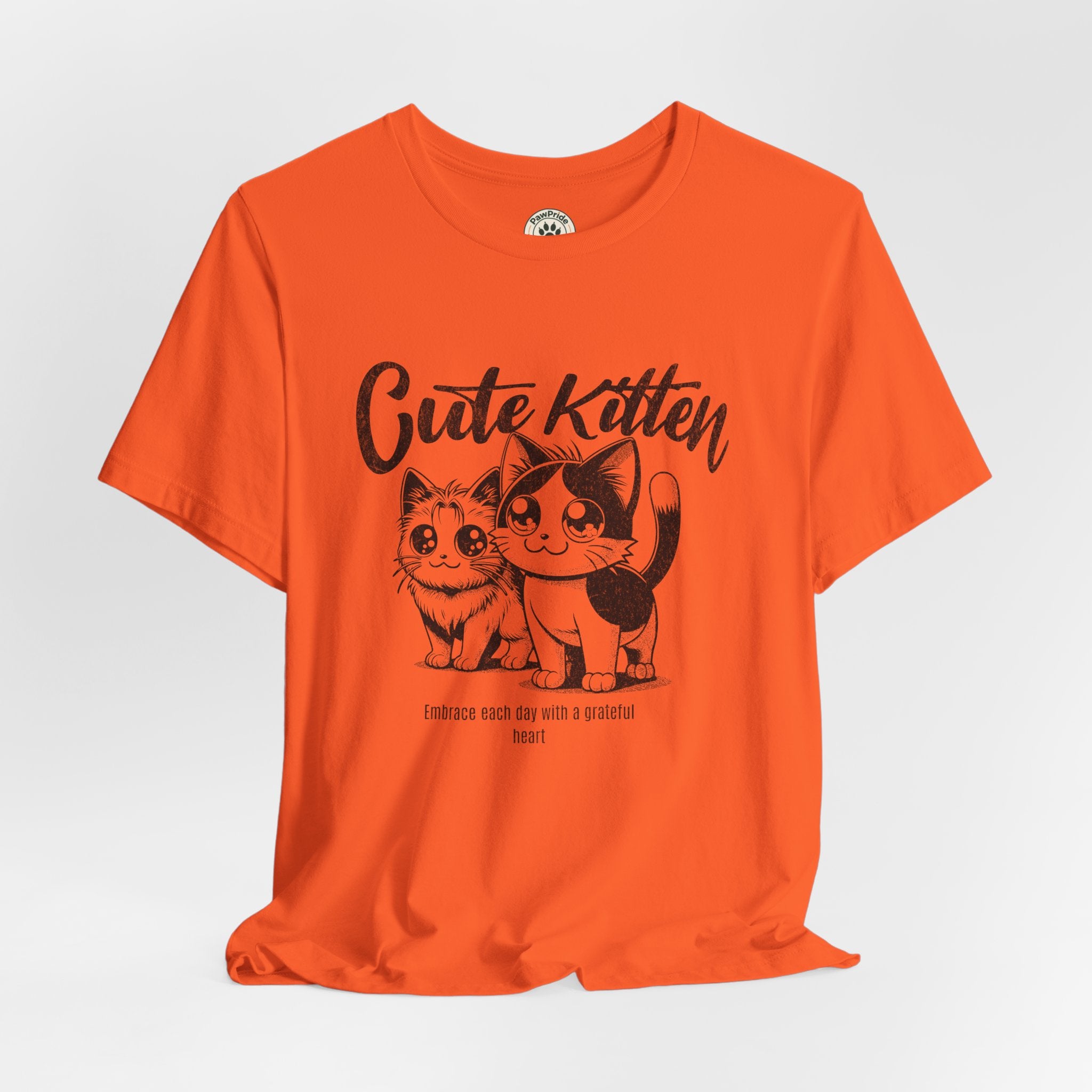 Cute Kitten T-Shirt — Vintage Black & White Cat Graphic Tee