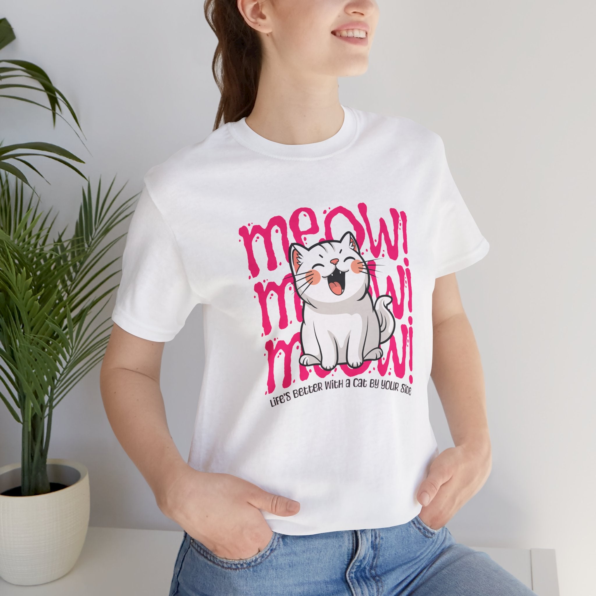 Meow Cat Graphic Tee — Cute Kawaii Cat "MEOW!" Shirt