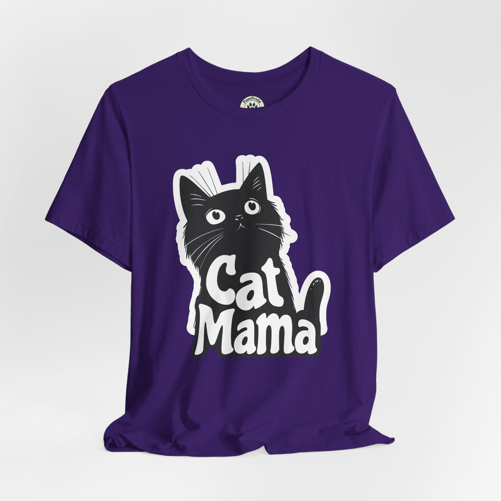 Cat Mama T-Shirt – Cute Black Cat Graphic Tee for Cat Lovers