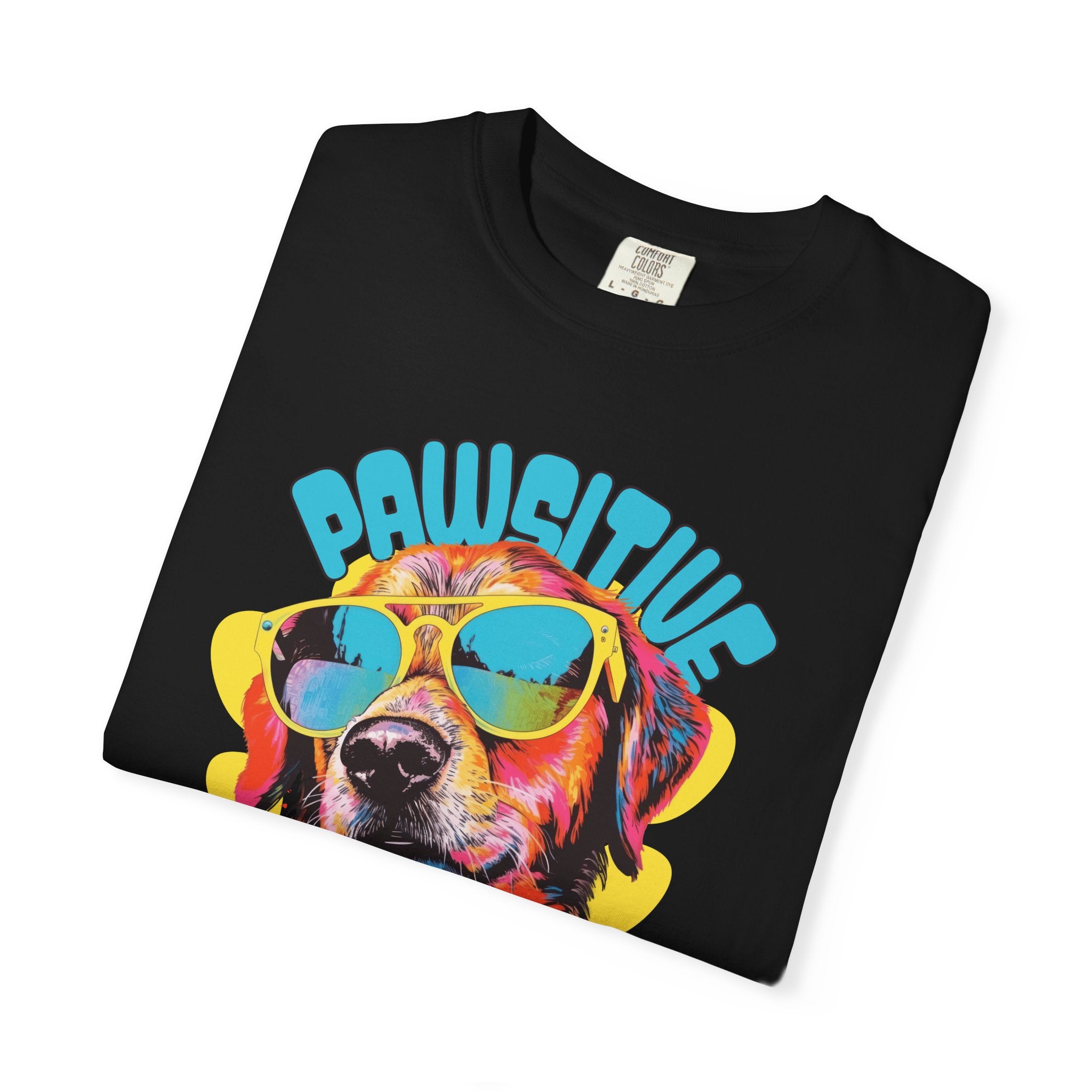 Pawsitive Dog Graphic T-Shirt — Retro Sunglasses Puppy Tee
