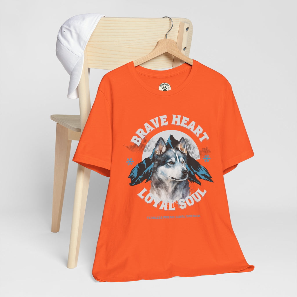 Husky T-Shirt "Brave Heart Loyal Soul" – Wildlife Mountain Graphic Tee