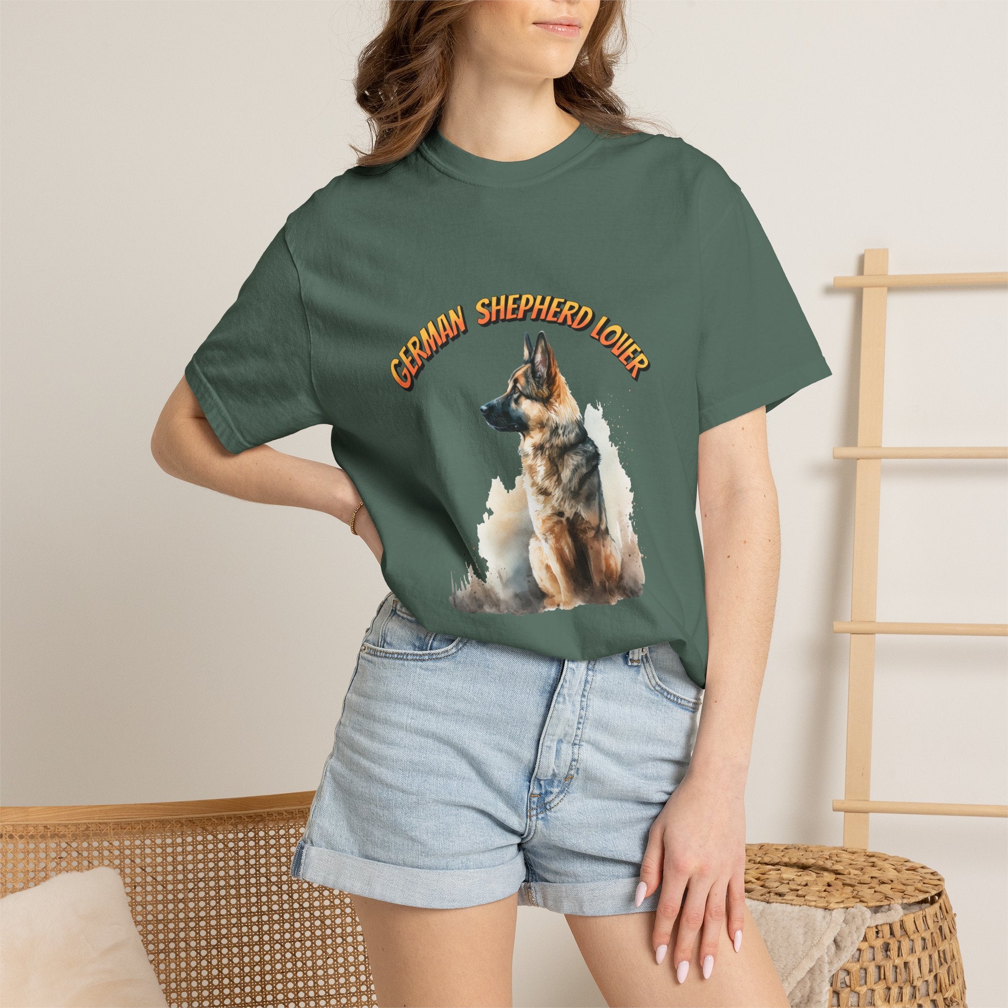 German Shepherd Lover T-Shirt — Retro Script Dog Portrait Tee
