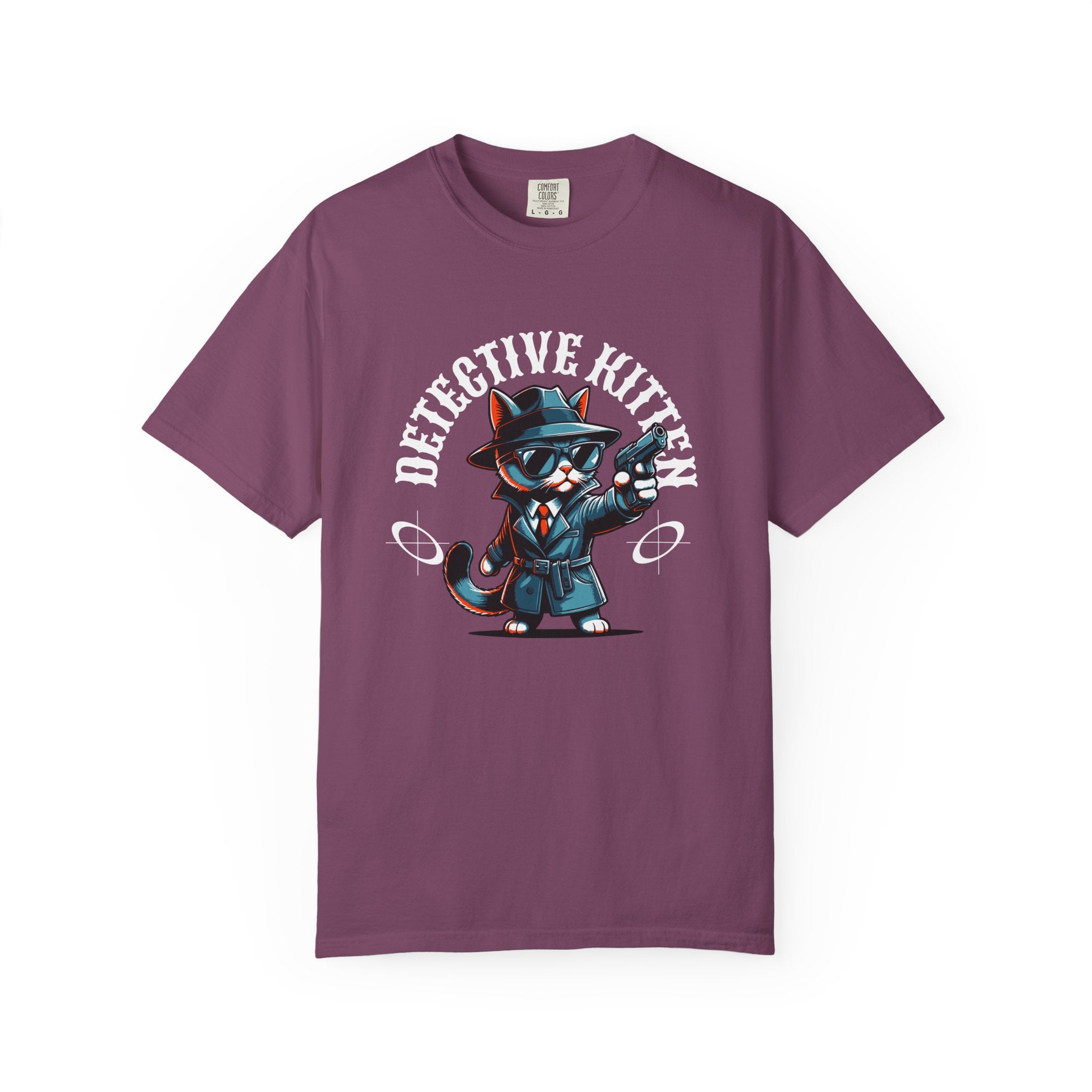 Detective Kitten T-Shirt — Cute Noir Cat Graphic Tee