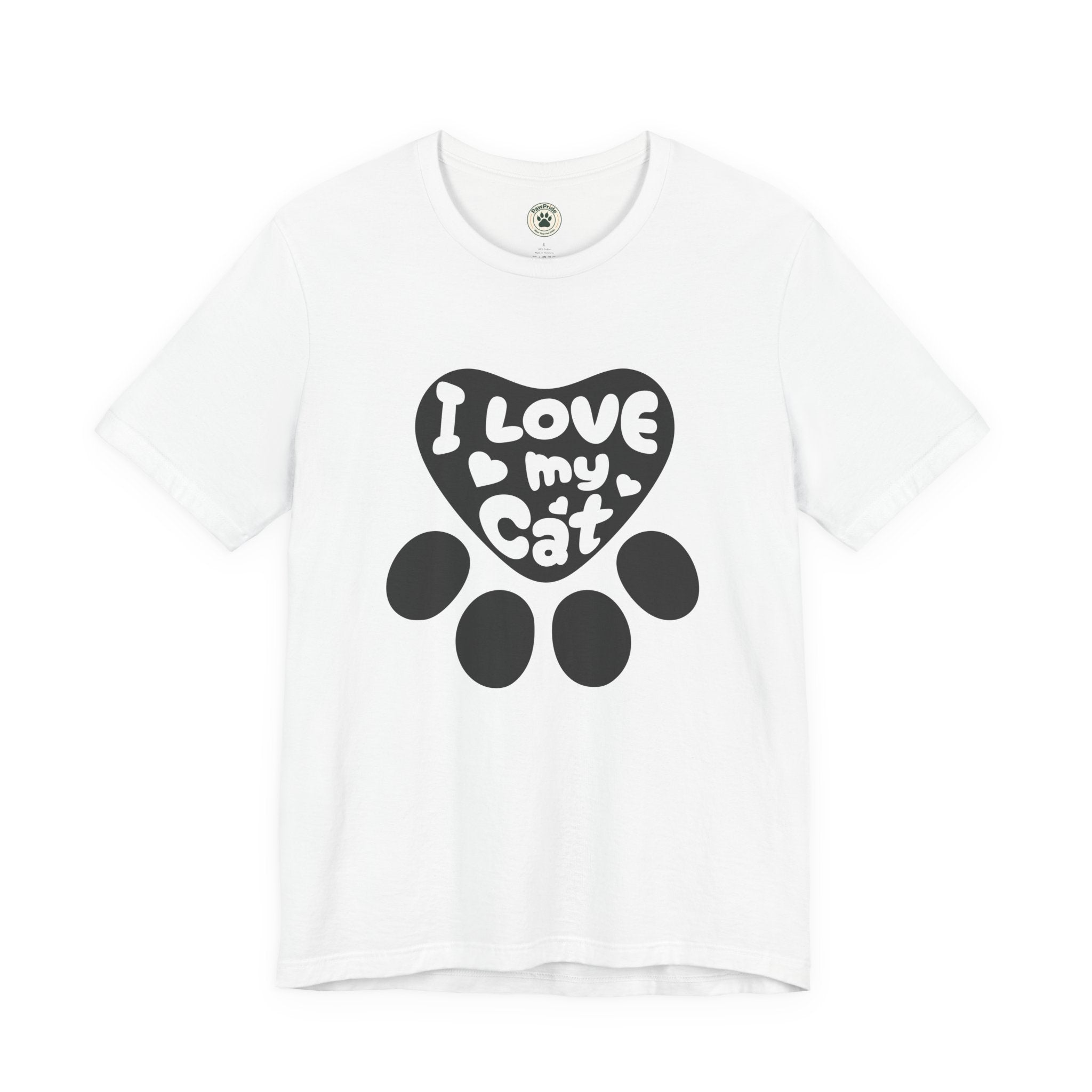 I Love My Cat Paw T-Shirt — Cute Cat Lover Tee