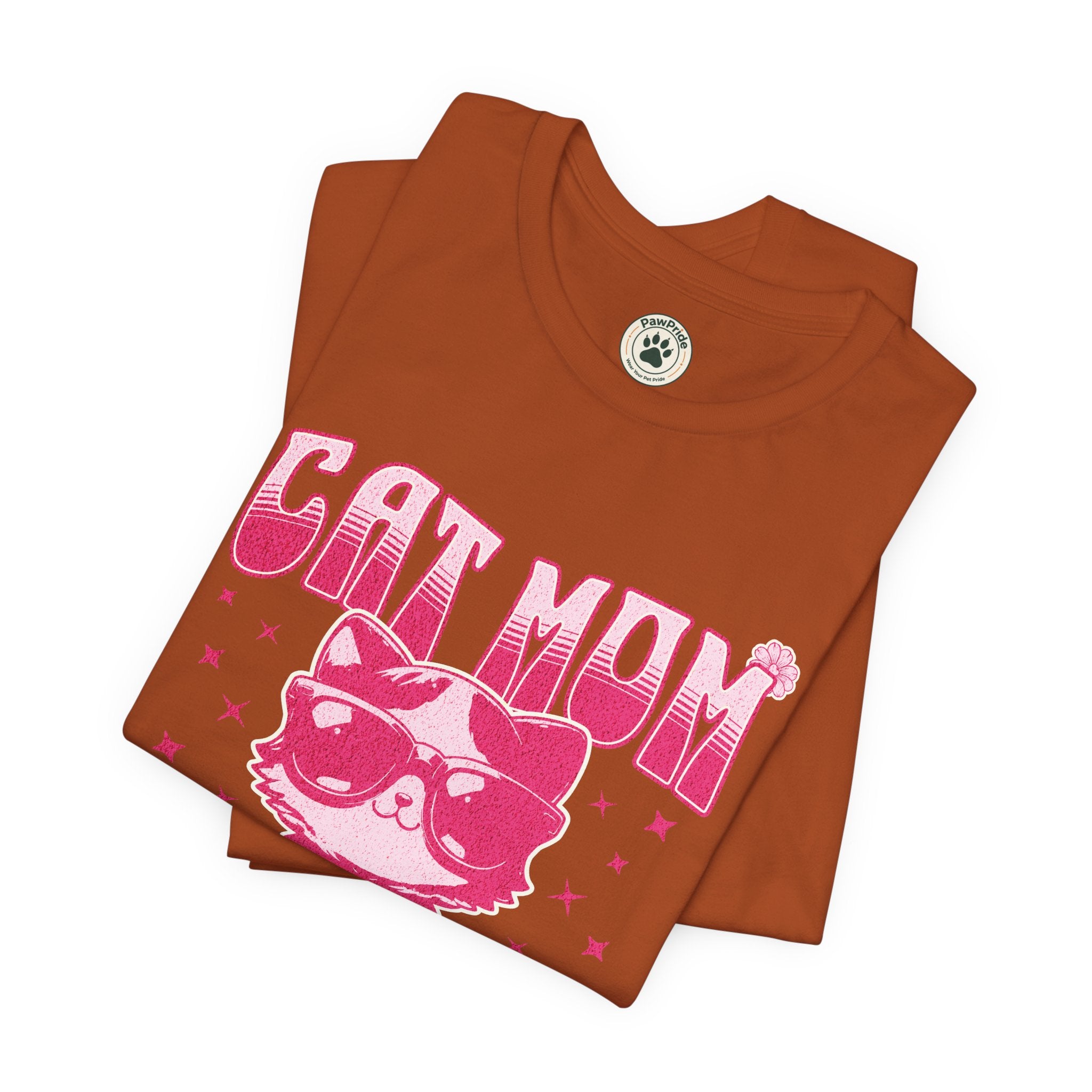 Cat Mom T-Shirt — Pink Cute Cat Graphic Tee