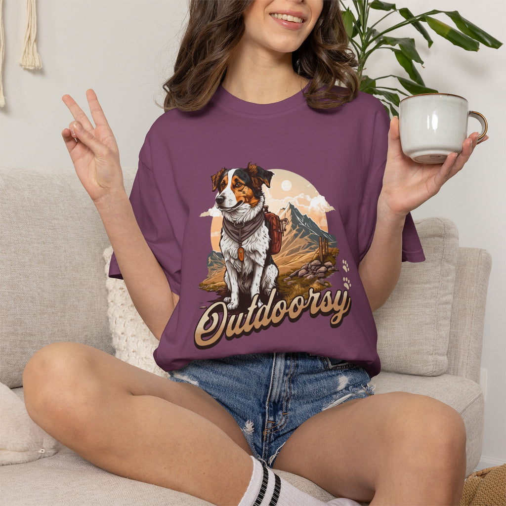 Outdoory Dog T-Shirt — Adventure Mountain Pup Graphic Tee