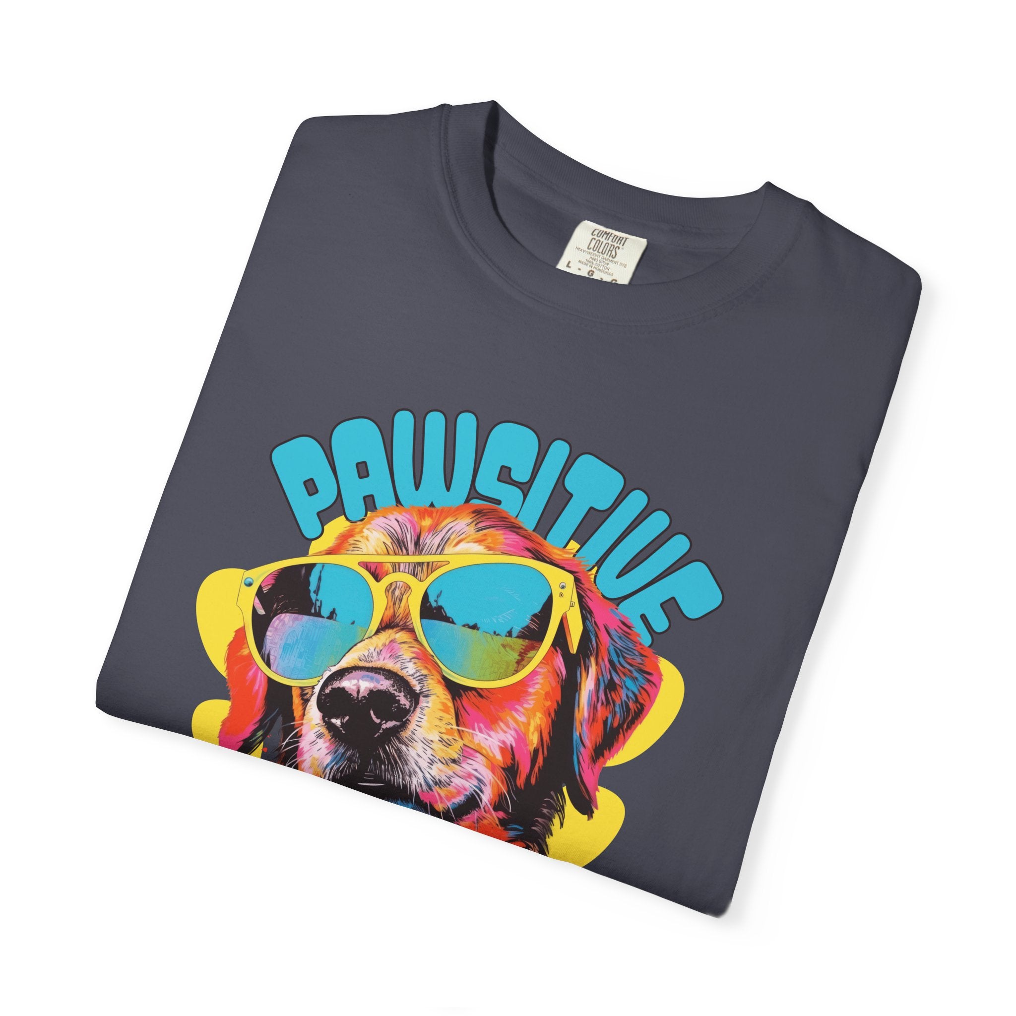 Pawsitive Dog Graphic T-Shirt — Retro Sunglasses Puppy Tee