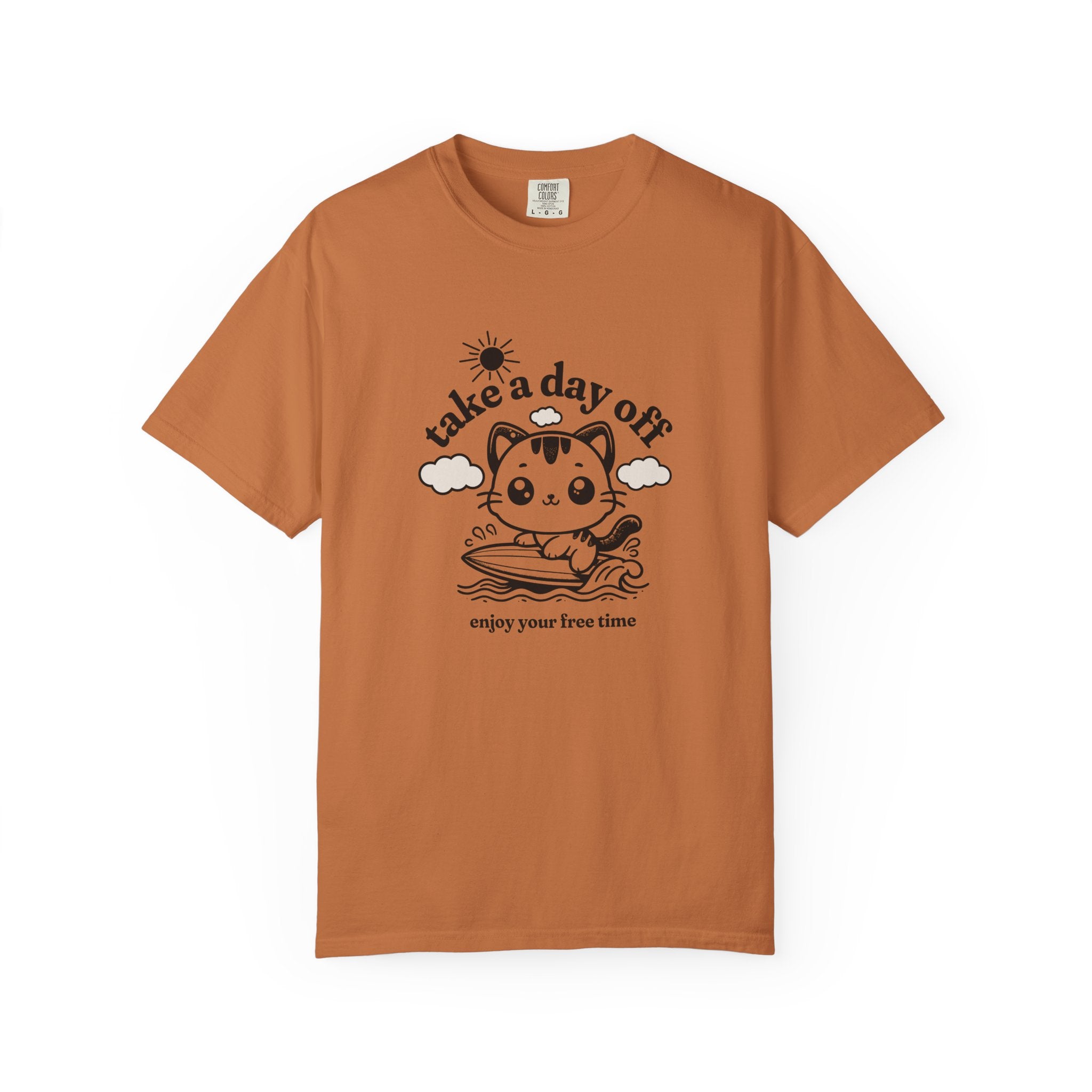 Take a Day Off Cat T-Shirt — Relaxing Kawaii Graphic Tee