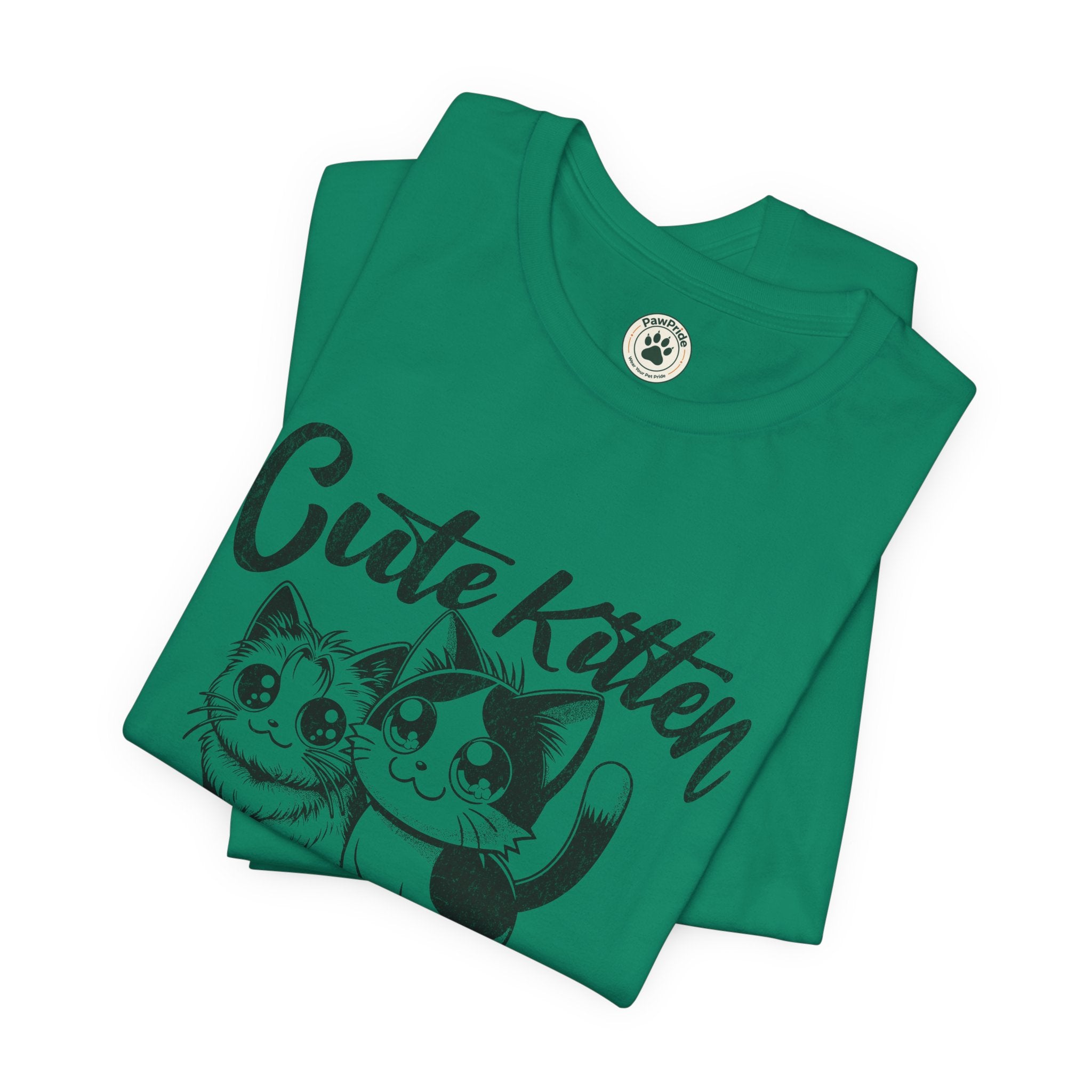 Cute Kitten T-Shirt — Vintage Black & White Cat Graphic Tee