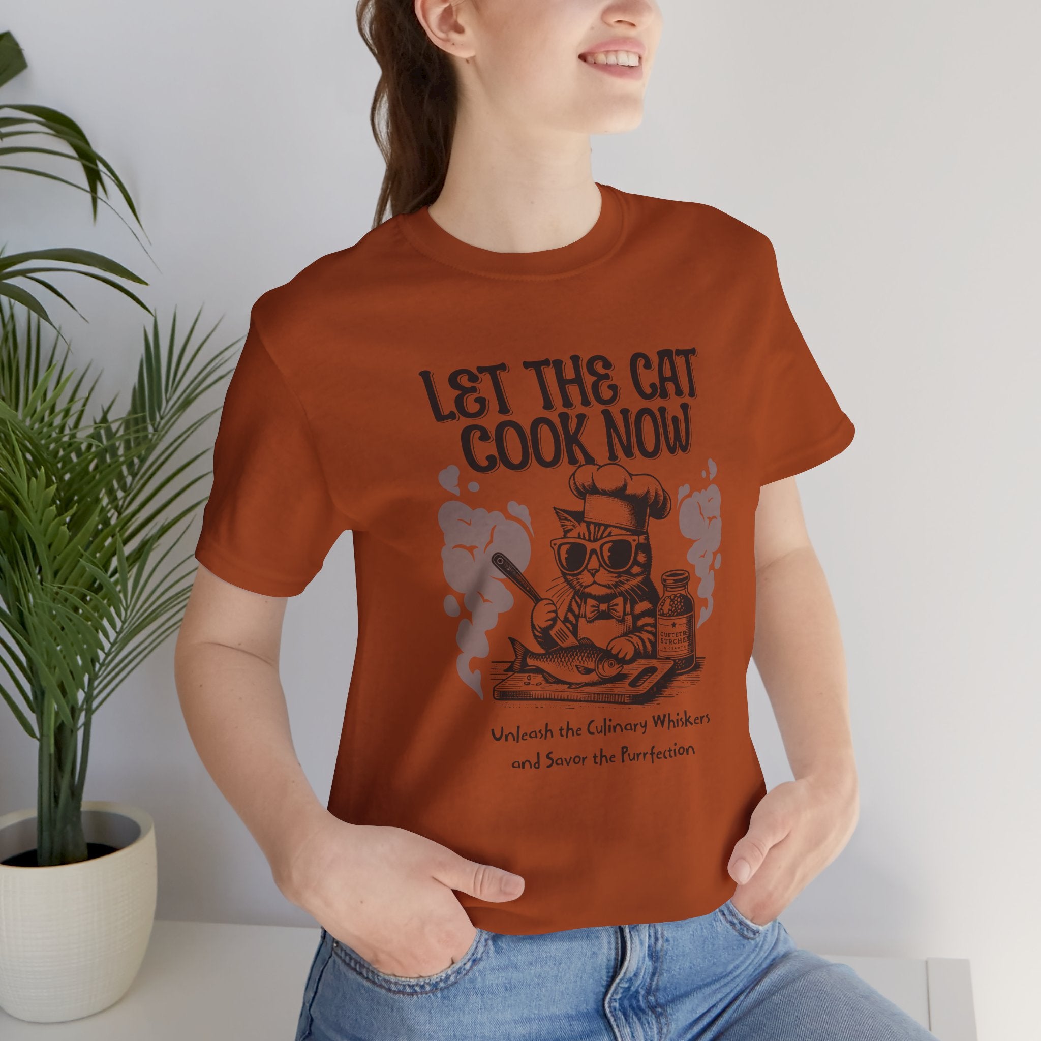 Let The Cat Cook Now T-Shirt — Funny Chef Cat Cooking Tee