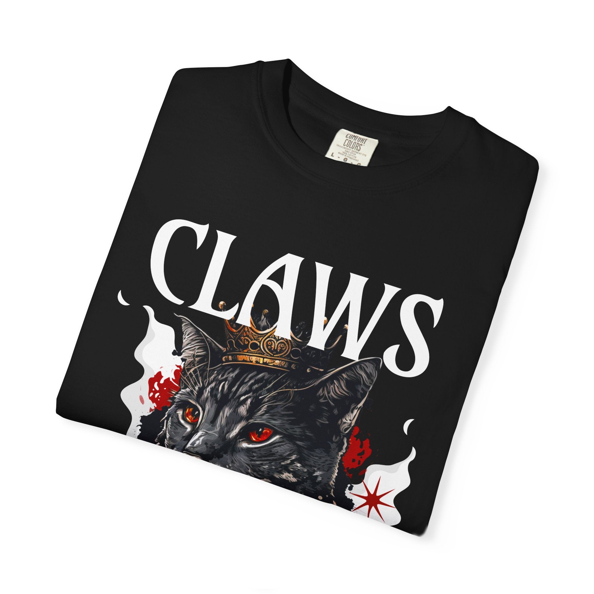 Claws Black Cat Graphic T-Shirt — Gothic Vintage Cat Tee