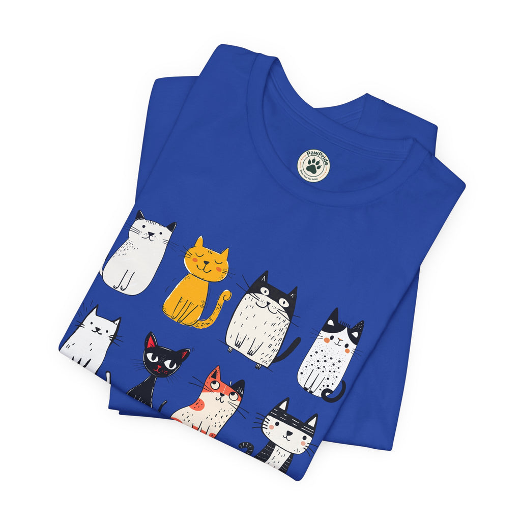 Purrfect Love Cat T-Shirt — Cute Cartoon Cats Tee for Cat Lovers