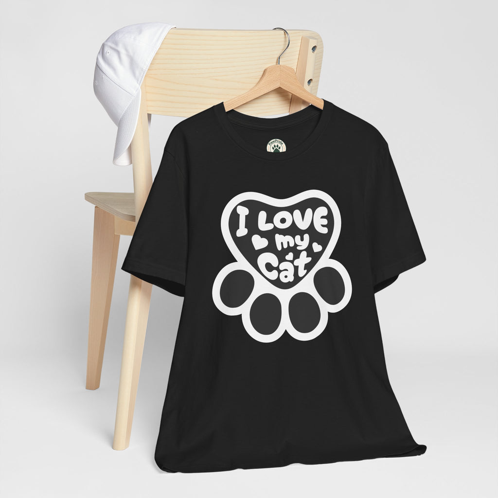 I Love My Cat Paw T-Shirt — Cute Cat Lover Tee