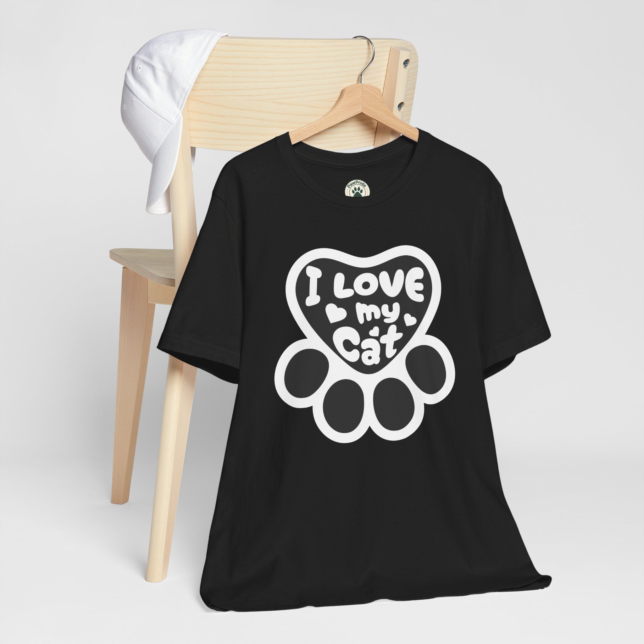 I Love My Cat Paw T-Shirt — Cute Cat Lover Tee