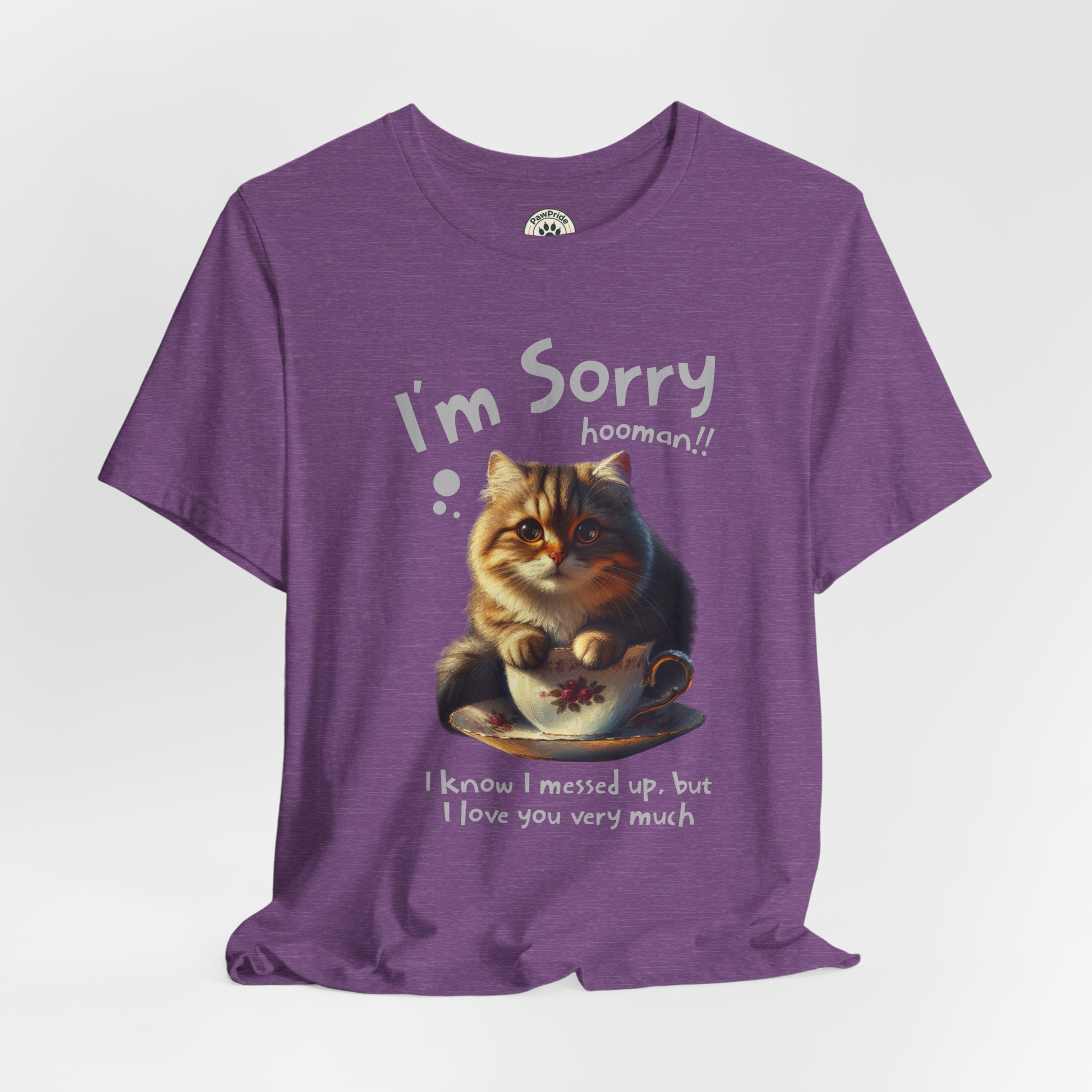Sorry Kitten T‑Shirt – Cute Apology Cat Tee (‘I’m Sorry hooman!! I know I messed up, but I love you very much’)