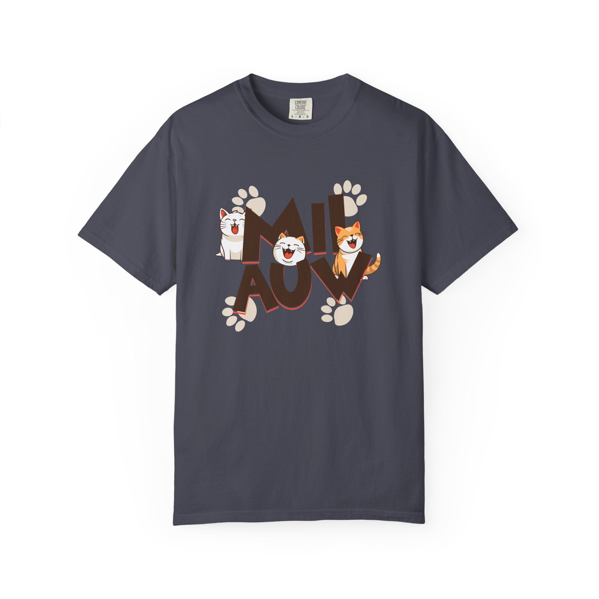 Cat Paw 'MIAOU' Graphic T-Shirt — Cute Cat Lover Tee