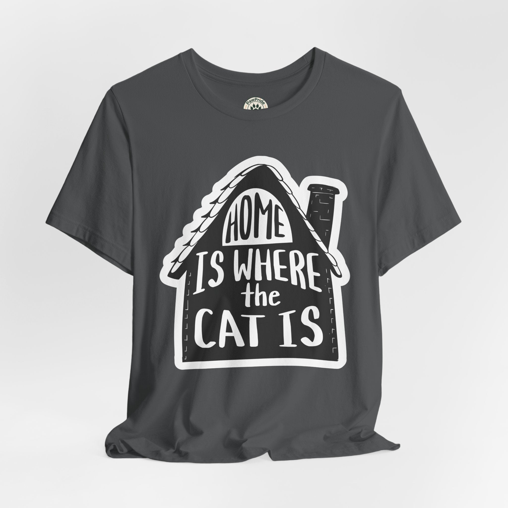 Cat Lover T-Shirt — "Home Is Where The Cat Is" Graphic Tee