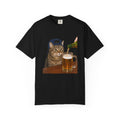 Cat With Beer T-Shirt — Funny Cat Drinking Beer Graphic Tee