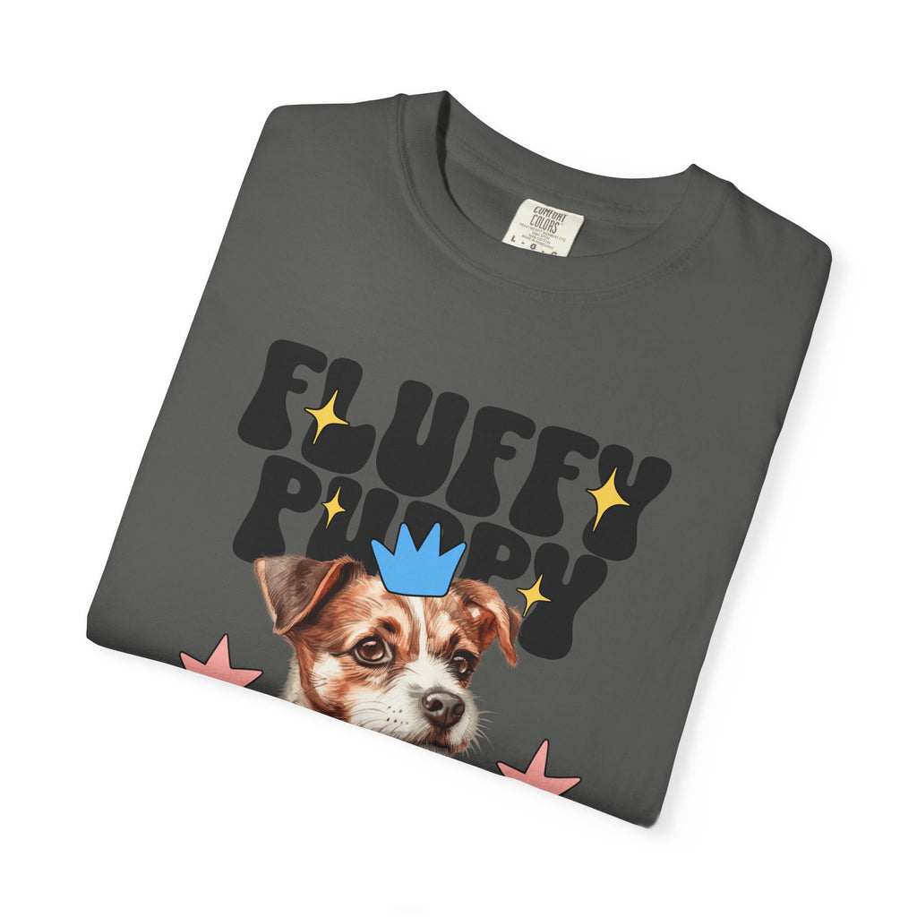 Fluffy Puppy Graphic T-Shirt — Cute Dog Portrait Tee