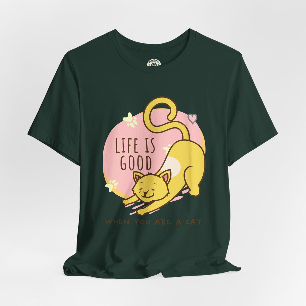 Life Is Good When You Are a Cat T-Shirt — Cute Cat Graphic Tee