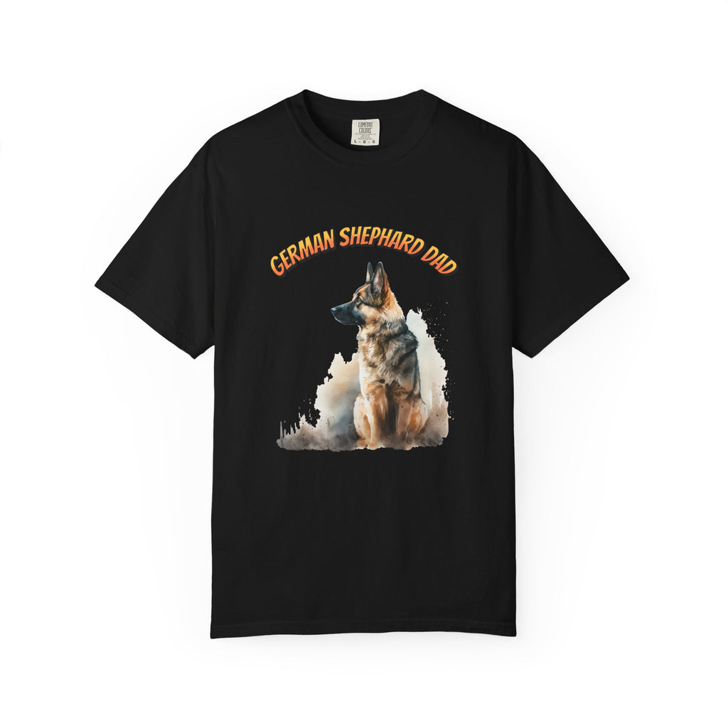 German Shepherd Dad T-Shirt — Realistic Dog Portrait Tee for Pet Lovers