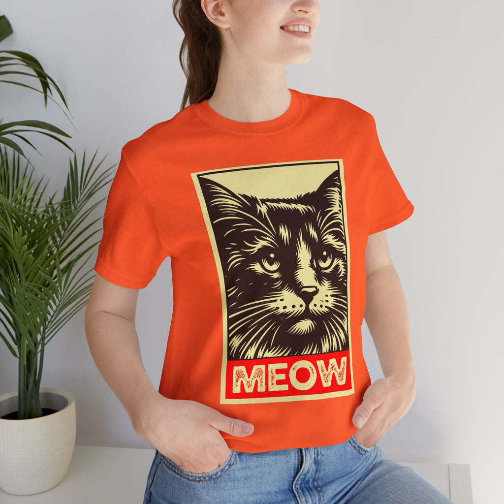 Meow Cat Portrait Tee — Graphic Cat Shirt