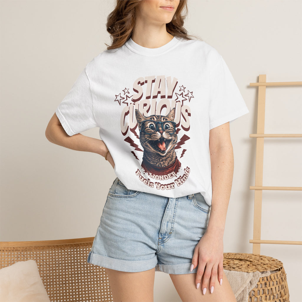 Stay Curious Cat T-Shirt — Vintage Retro Cat Graphic Tee