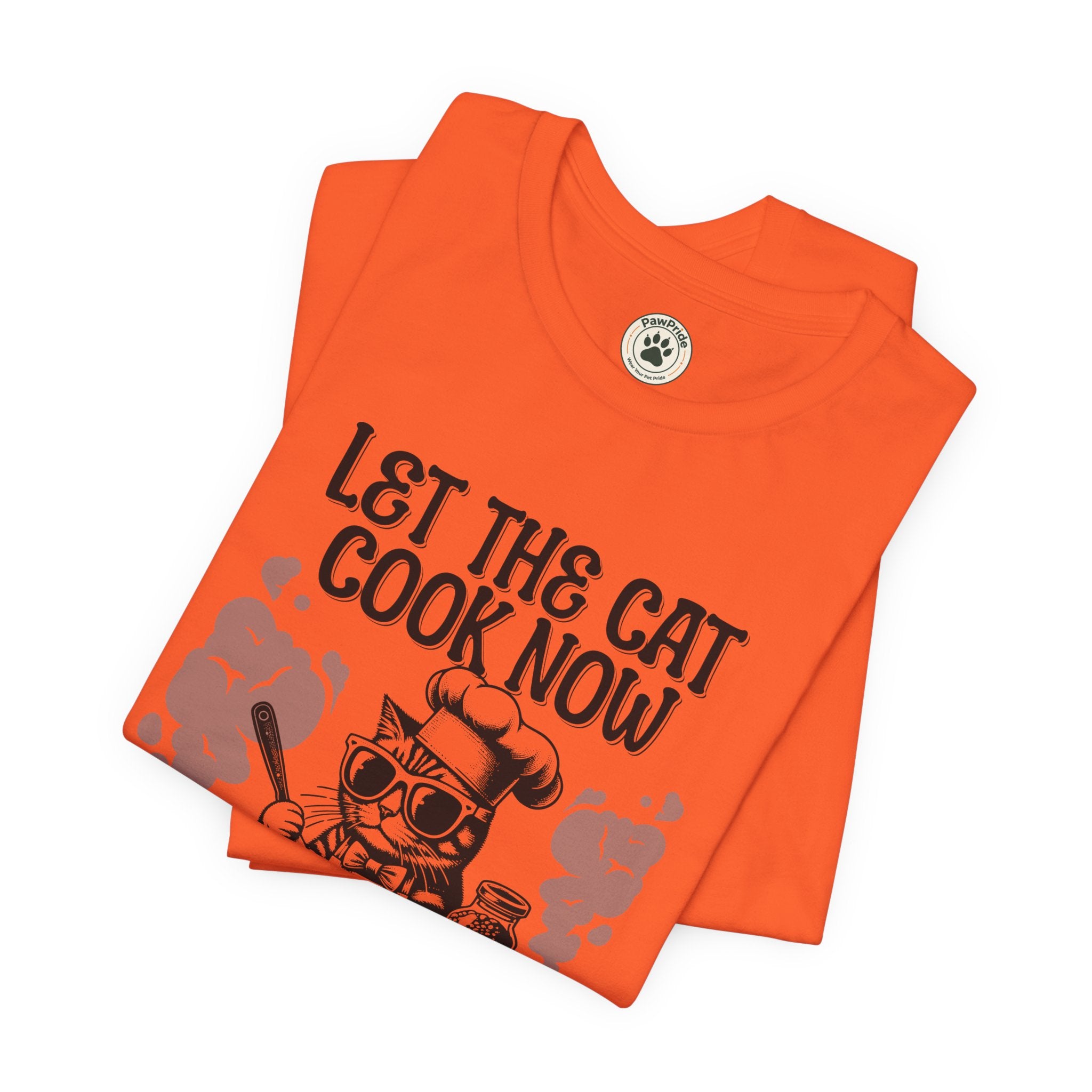 Let The Cat Cook Now T-Shirt — Funny Chef Cat Cooking Tee
