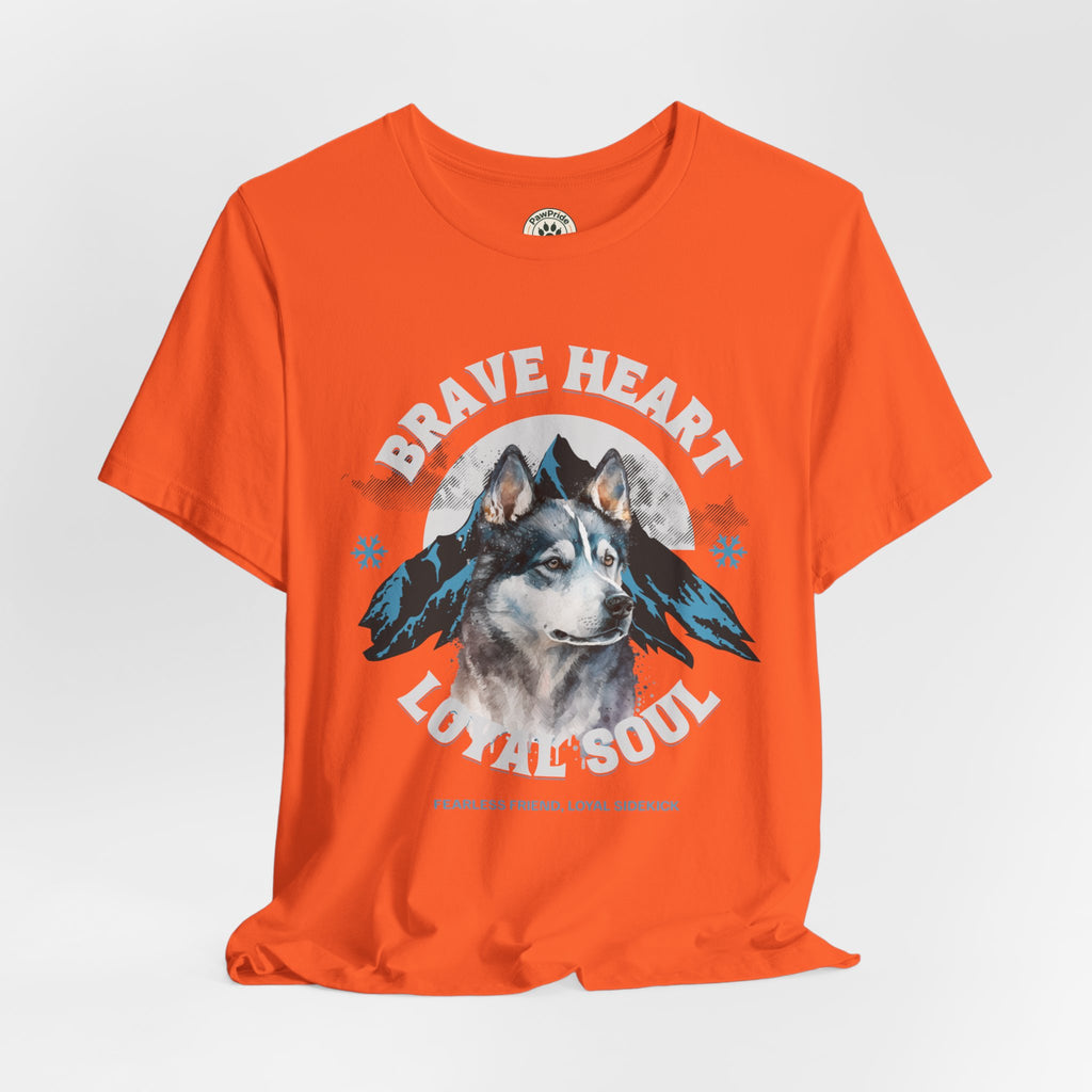 Husky T-Shirt "Brave Heart Loyal Soul" – Wildlife Mountain Graphic Tee