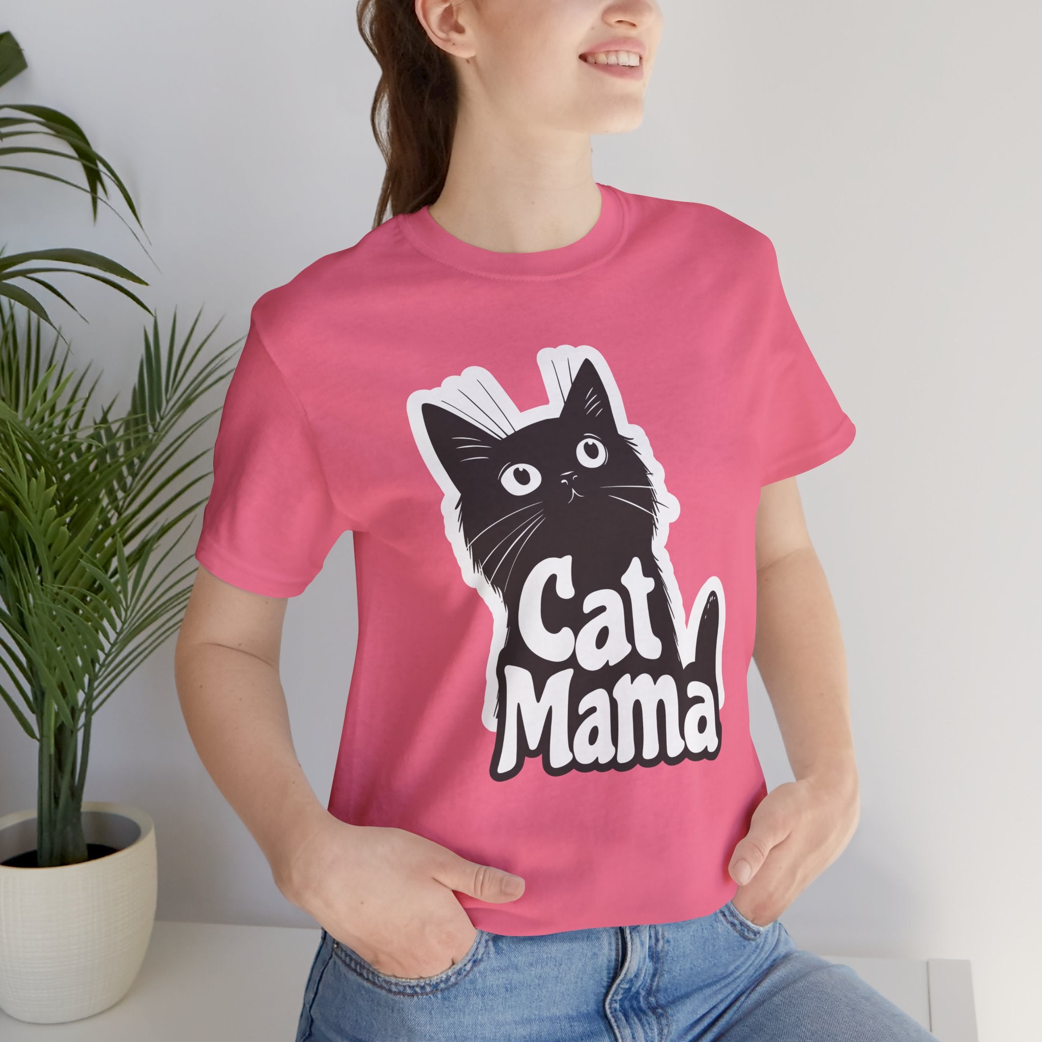 Cat Mama T-Shirt – Cute Black Cat Graphic Tee for Cat Lovers