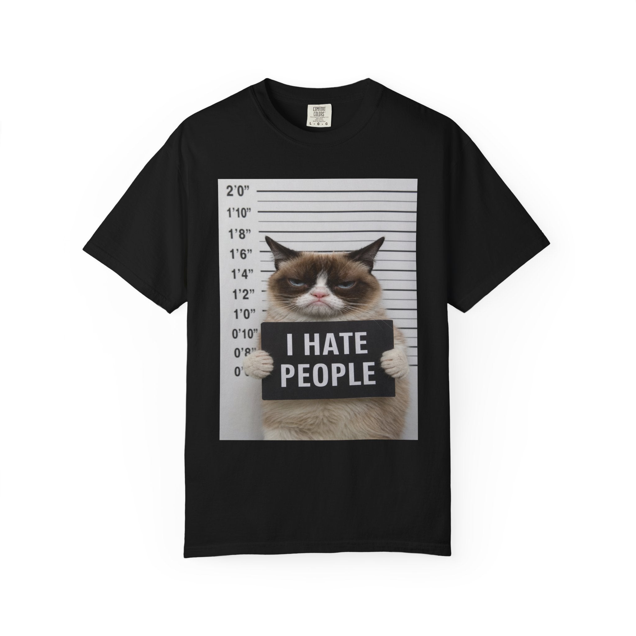 Grumpy Cat Mugshot T‑Shirt — "I Hate People" Graphic Tee