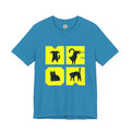 Cat Silhouette Tee — Yellow Block Cats Graphic T-Shirt
