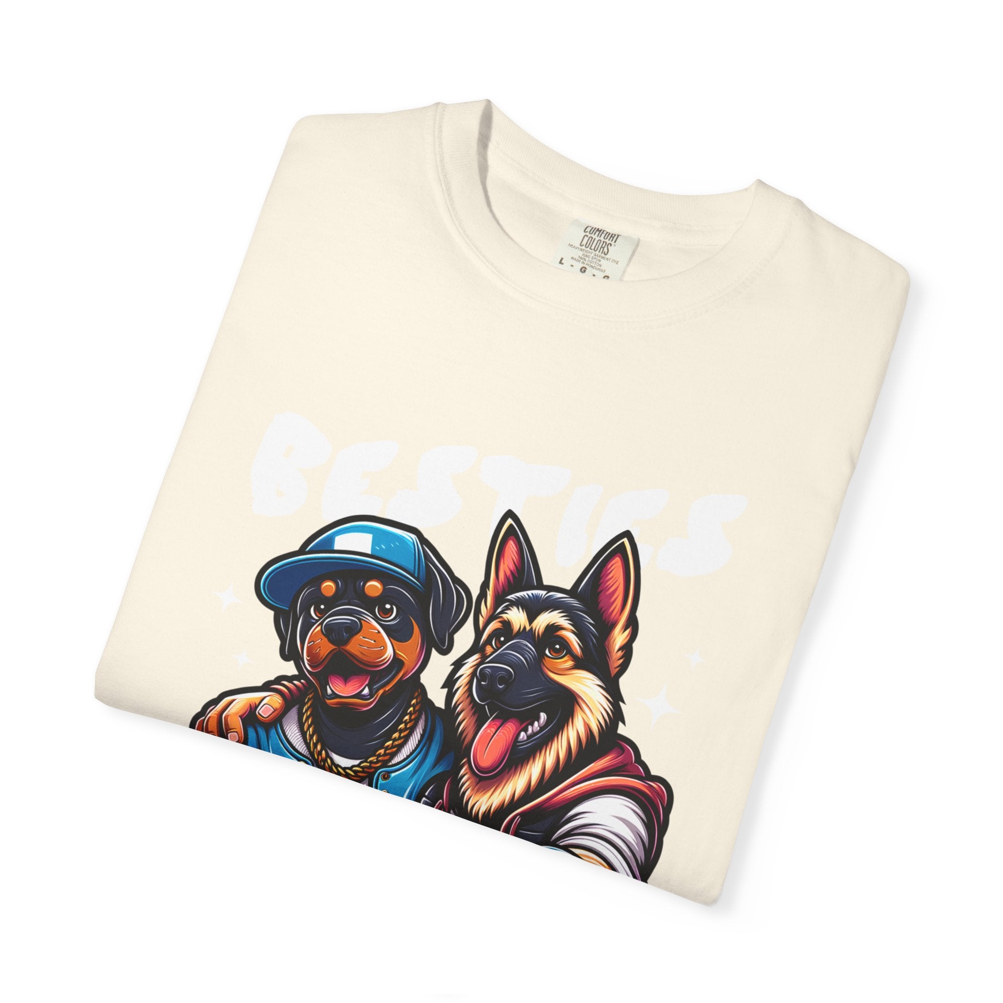 Dog Duo Graphic T‑Shirt — Cool Rottweiler & German Shepherd Street Art Tee