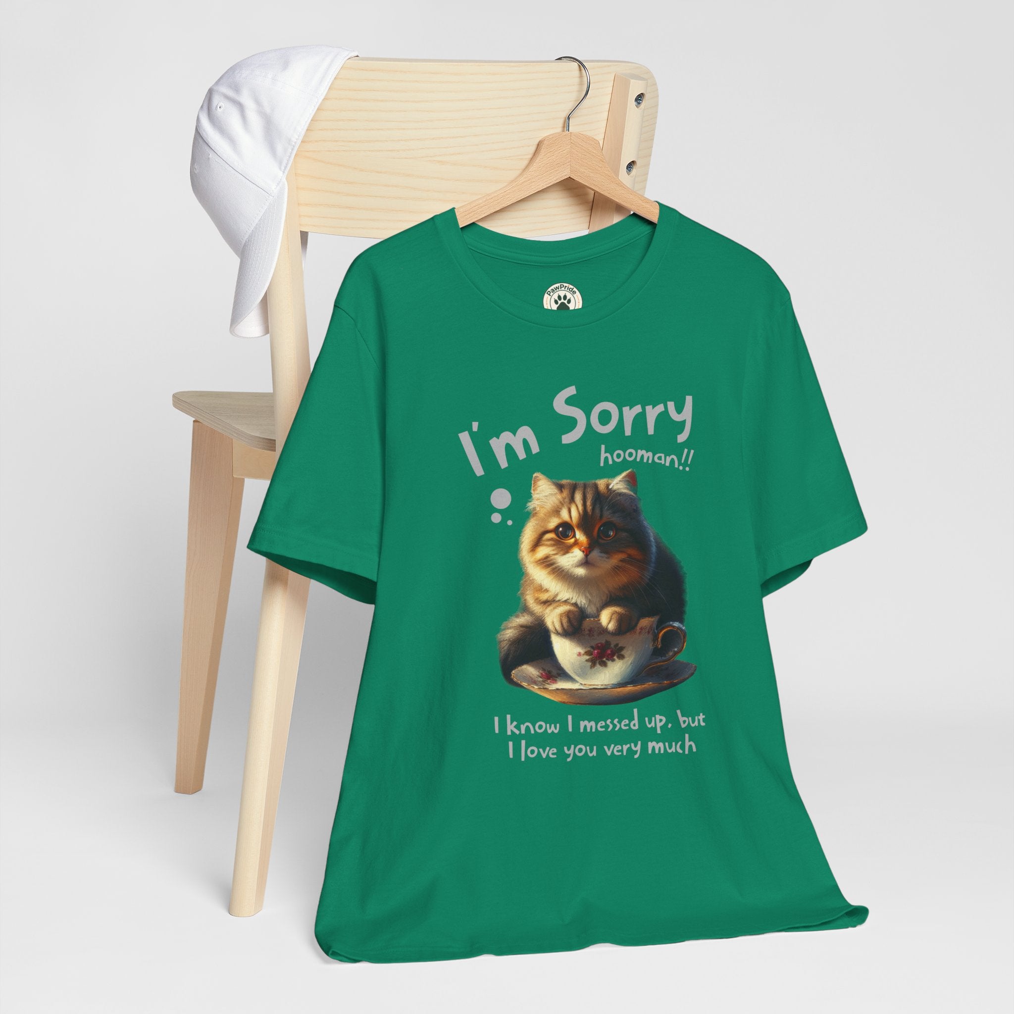 Sorry Kitten T‑Shirt – Cute Apology Cat Tee (‘I’m Sorry hooman!! I know I messed up, but I love you very much’)