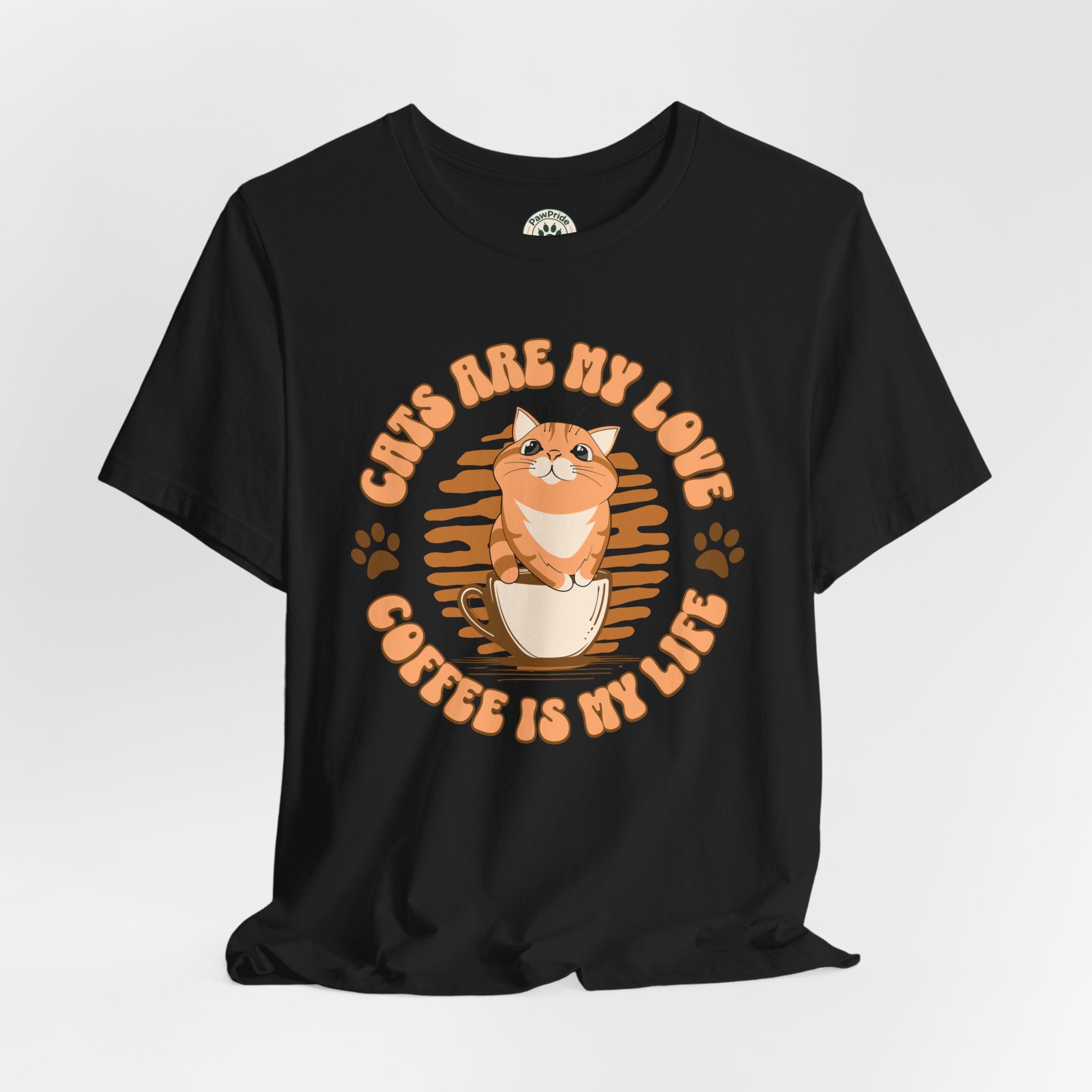 Cat & Coffee Tee — "Cats Are My Love, Coffee Is My Life" Cute Graphic T‑Shirt